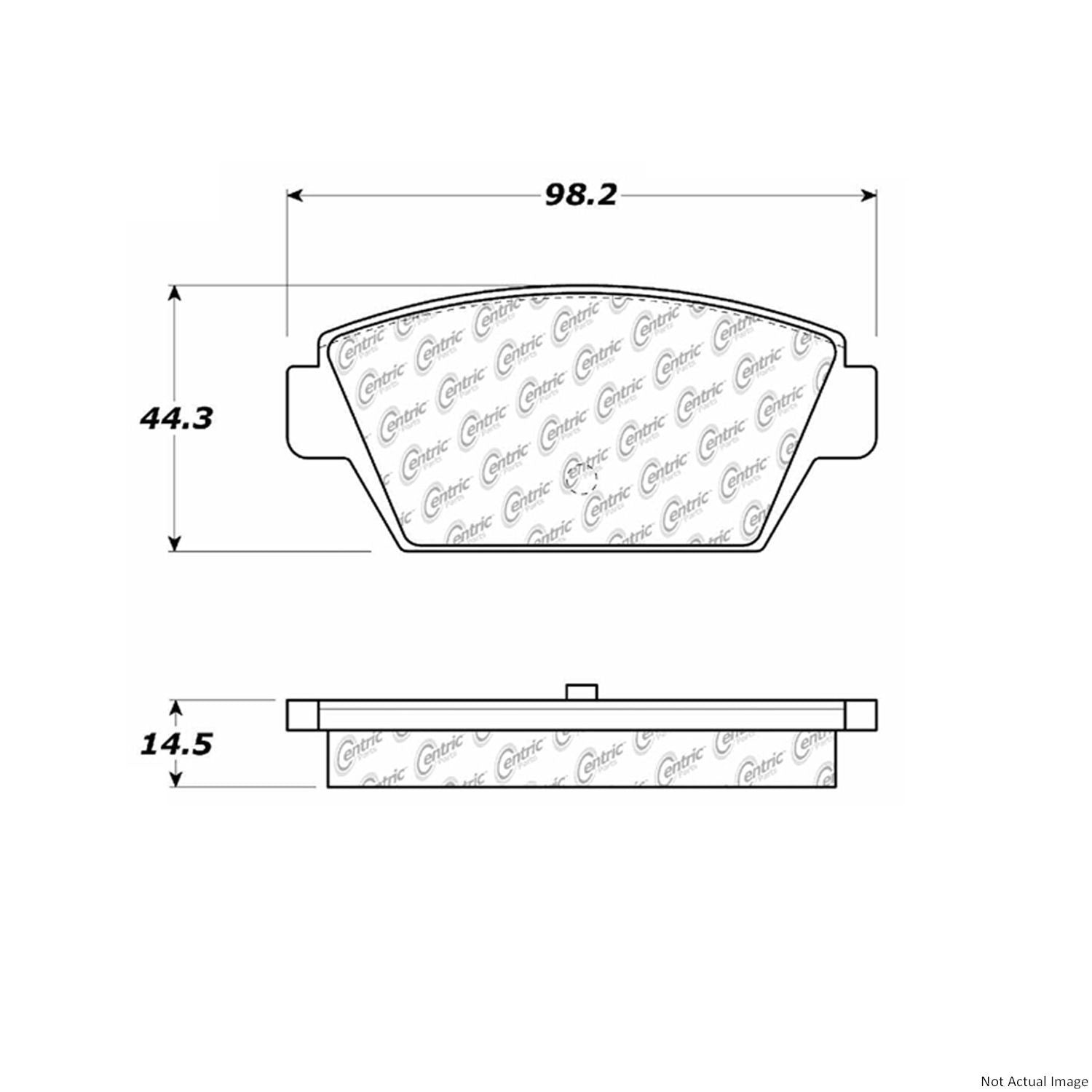 Front View of Rear Disc Brake Pad Set CENTRIC 105.03290