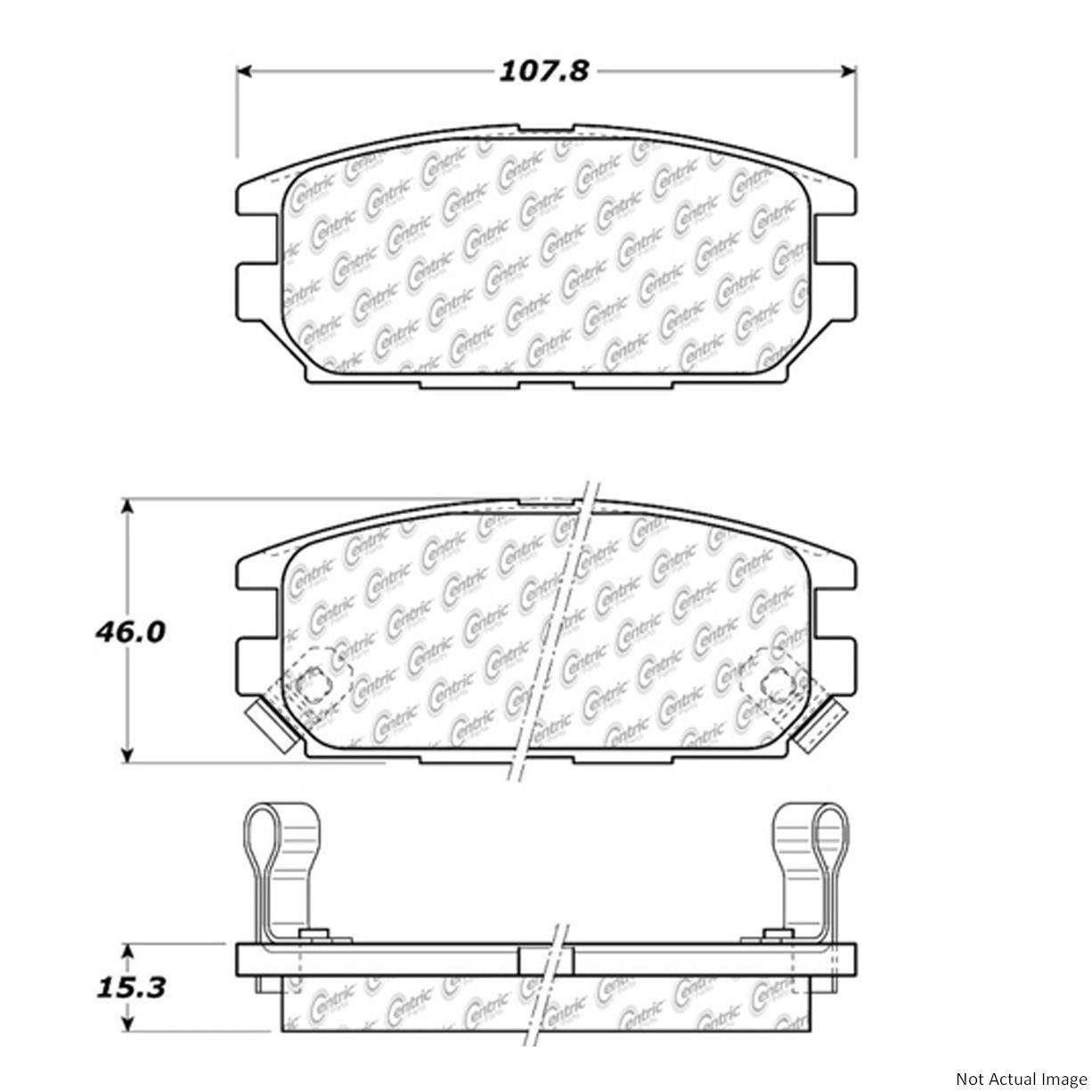 Front View of Rear Disc Brake Pad Set CENTRIC 105.05320