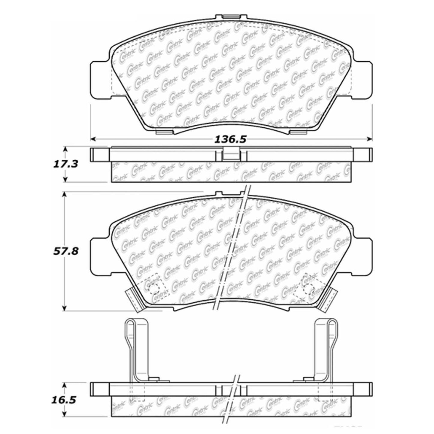 Other View of Front Disc Brake Pad Set CENTRIC 105.06211