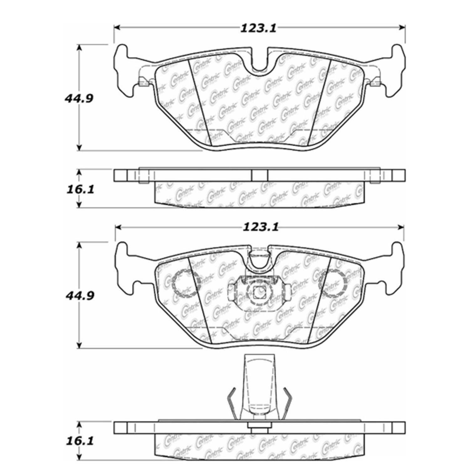 Other View of Rear Disc Brake Pad Set CENTRIC 105.06922