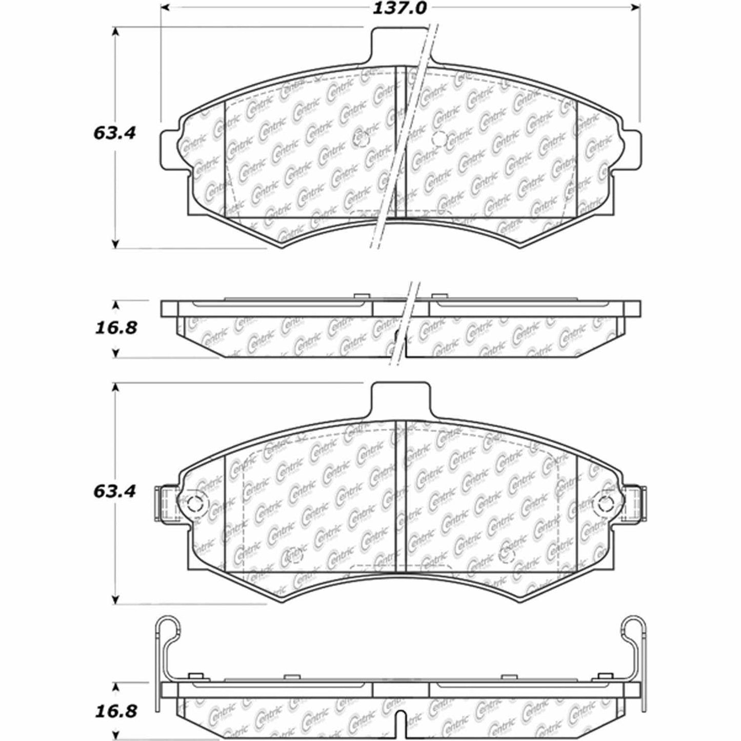 Other View of Front Disc Brake Pad Set CENTRIC 105.09410