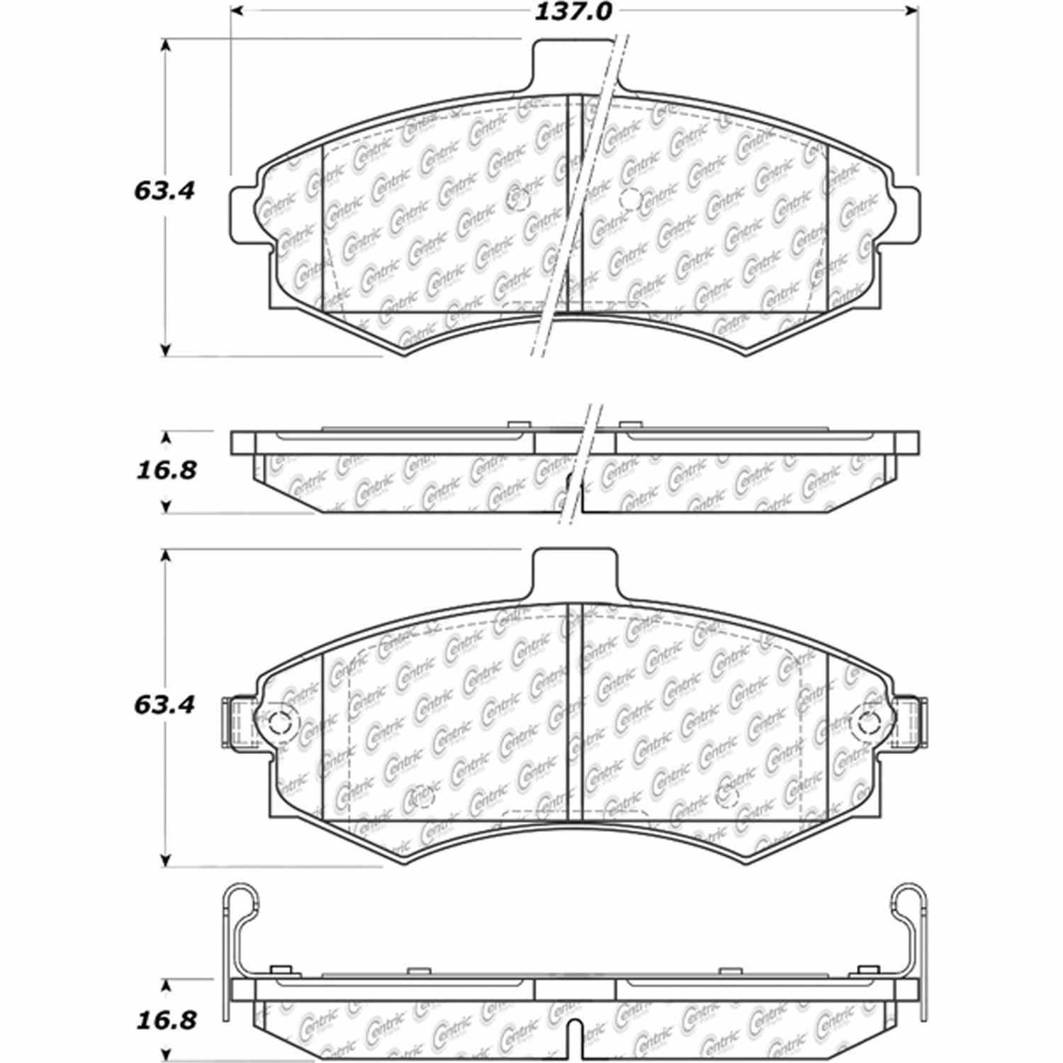 Other View of Front Disc Brake Pad Set CENTRIC 105.09410