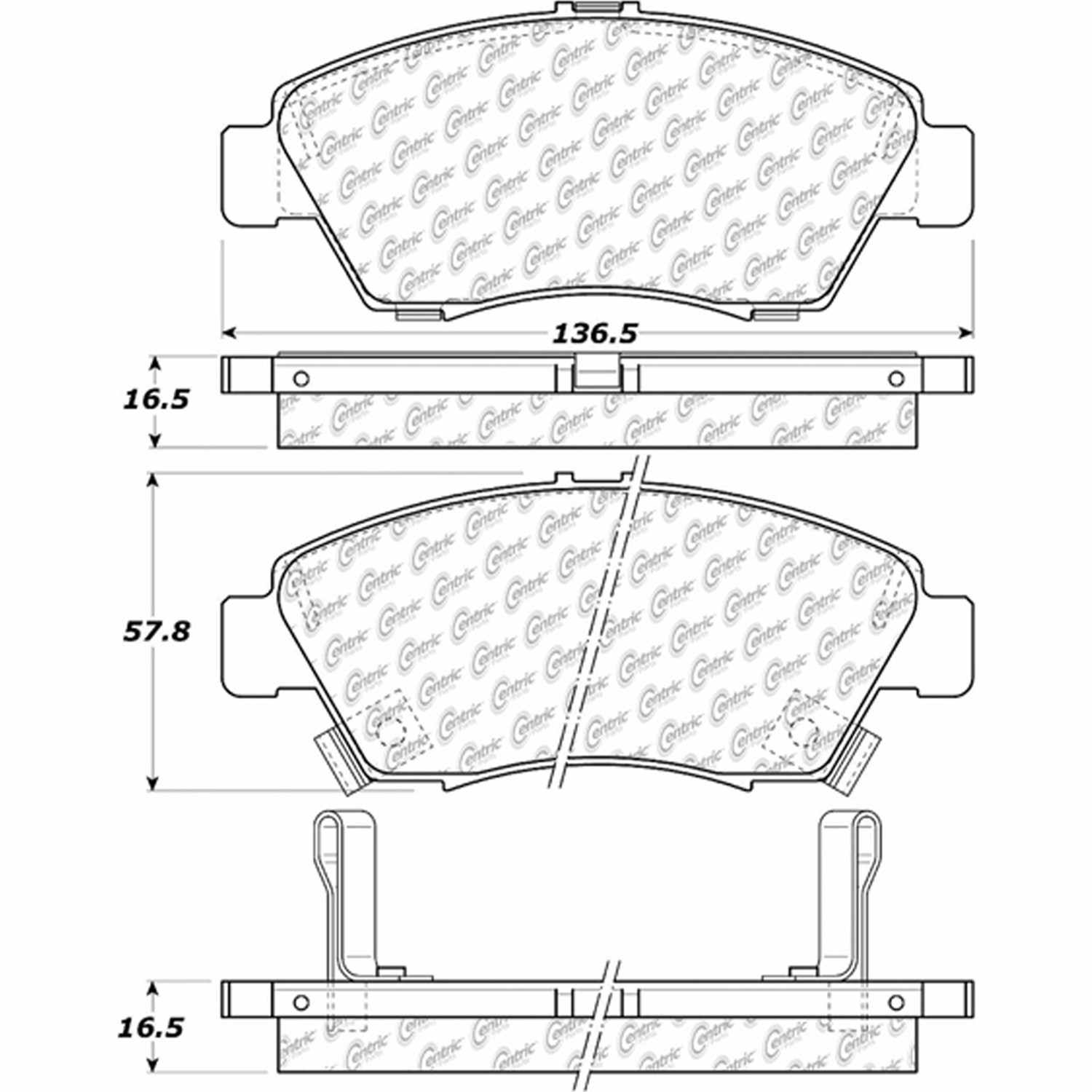 Other View of Front Disc Brake Pad Set CENTRIC 105.09481