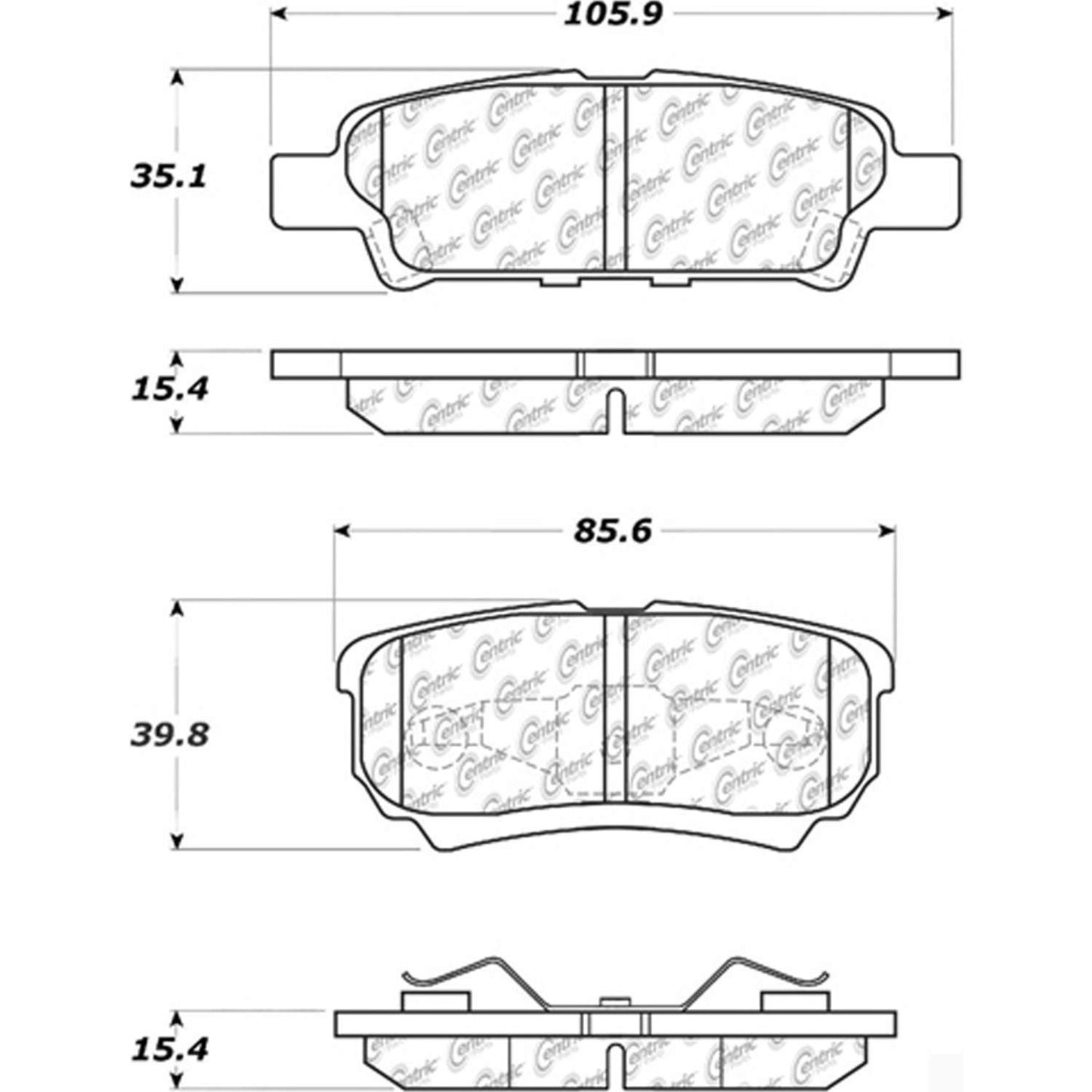 Other View of Rear Disc Brake Pad Set CENTRIC 105.10370