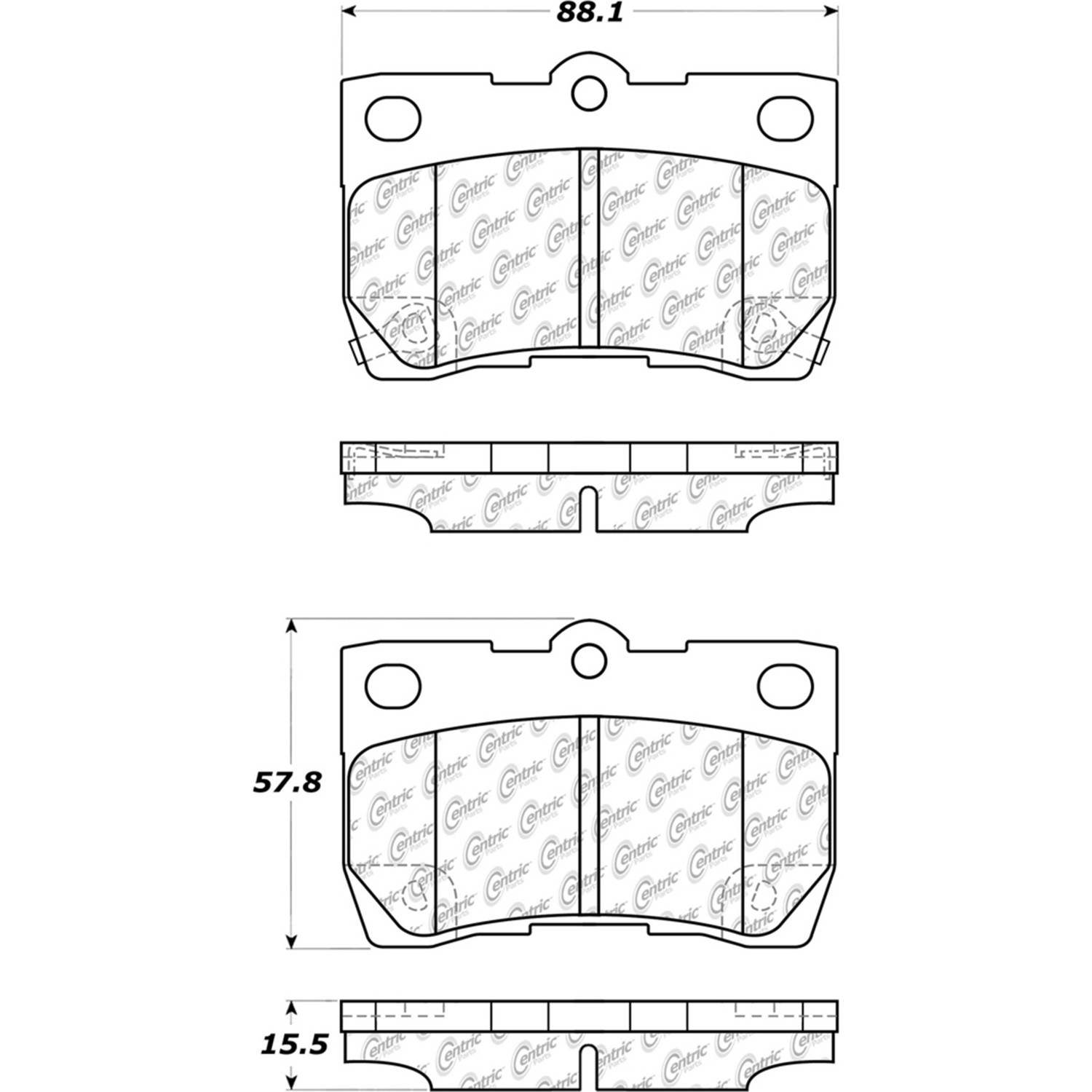 Other View of Rear Disc Brake Pad Set CENTRIC 105.10950