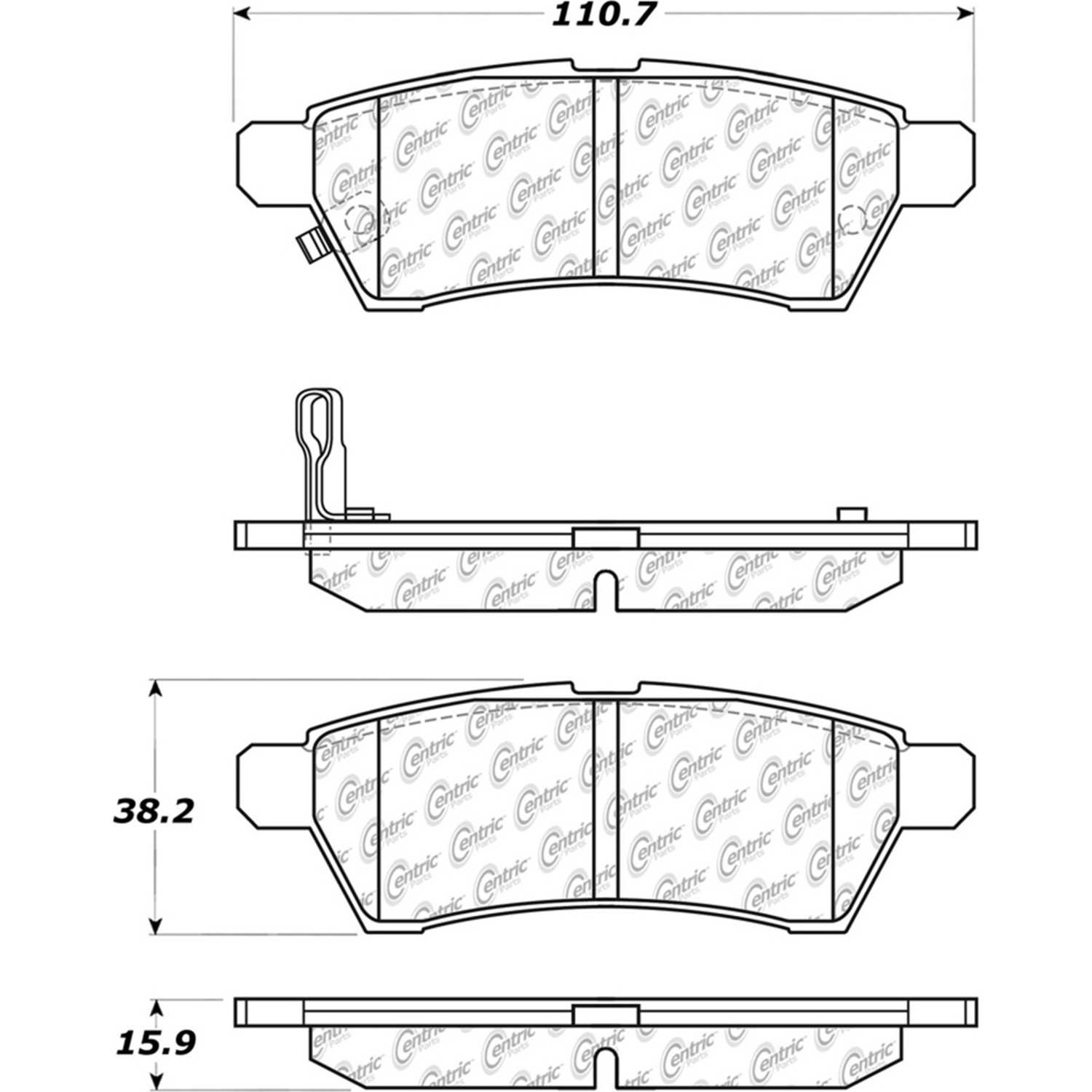 Other View of Rear Disc Brake Pad Set CENTRIC 105.11000