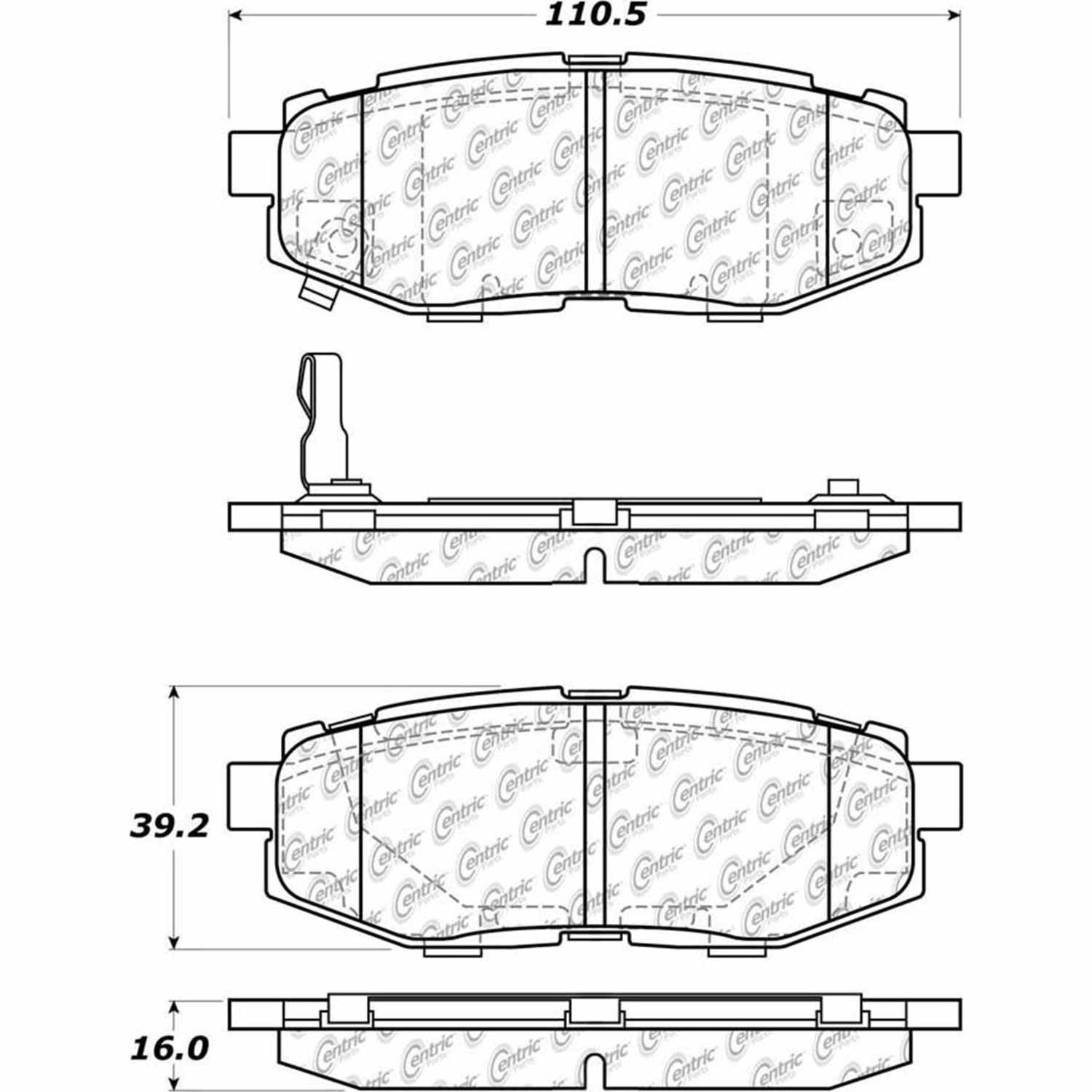 Other View of Rear Disc Brake Pad Set CENTRIC 105.11240