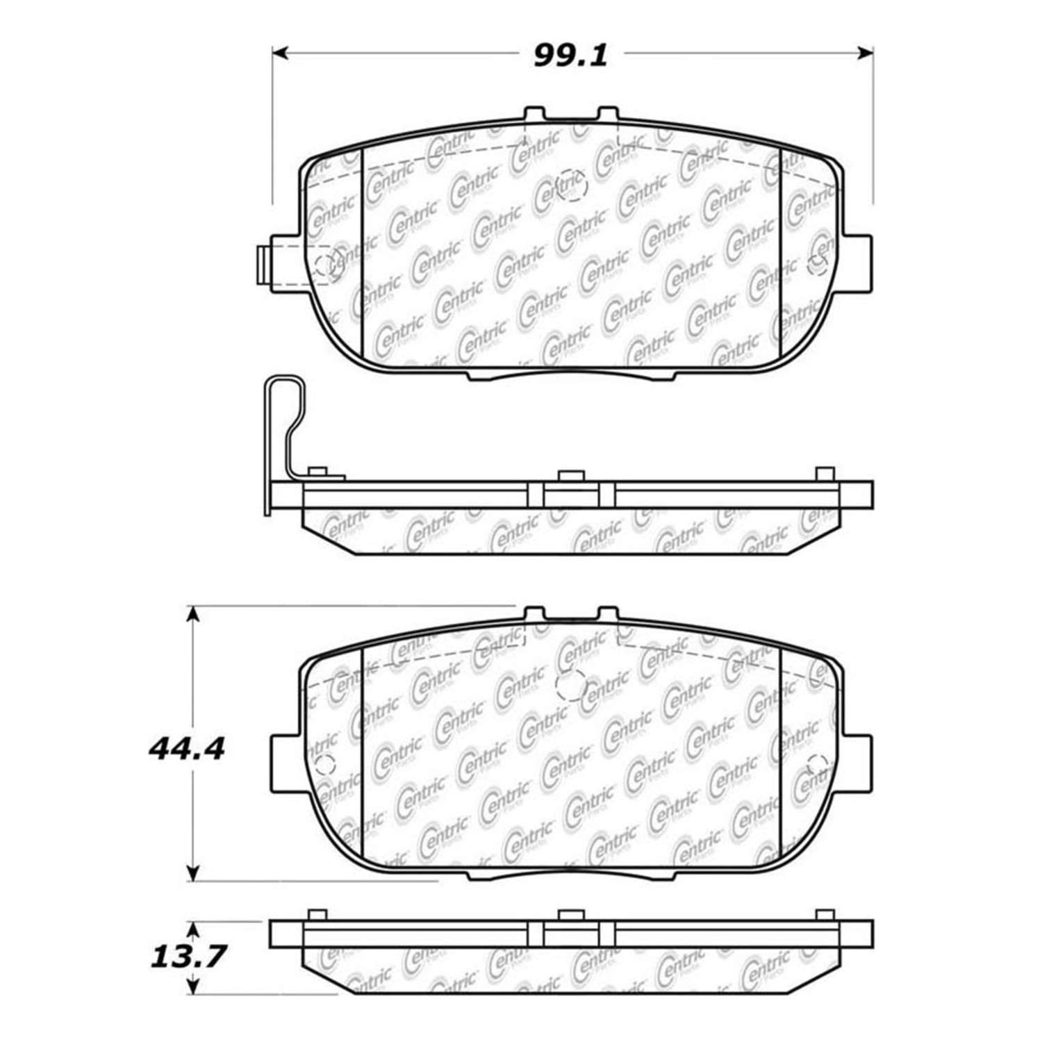 Other View of Rear Disc Brake Pad Set CENTRIC 105.11800