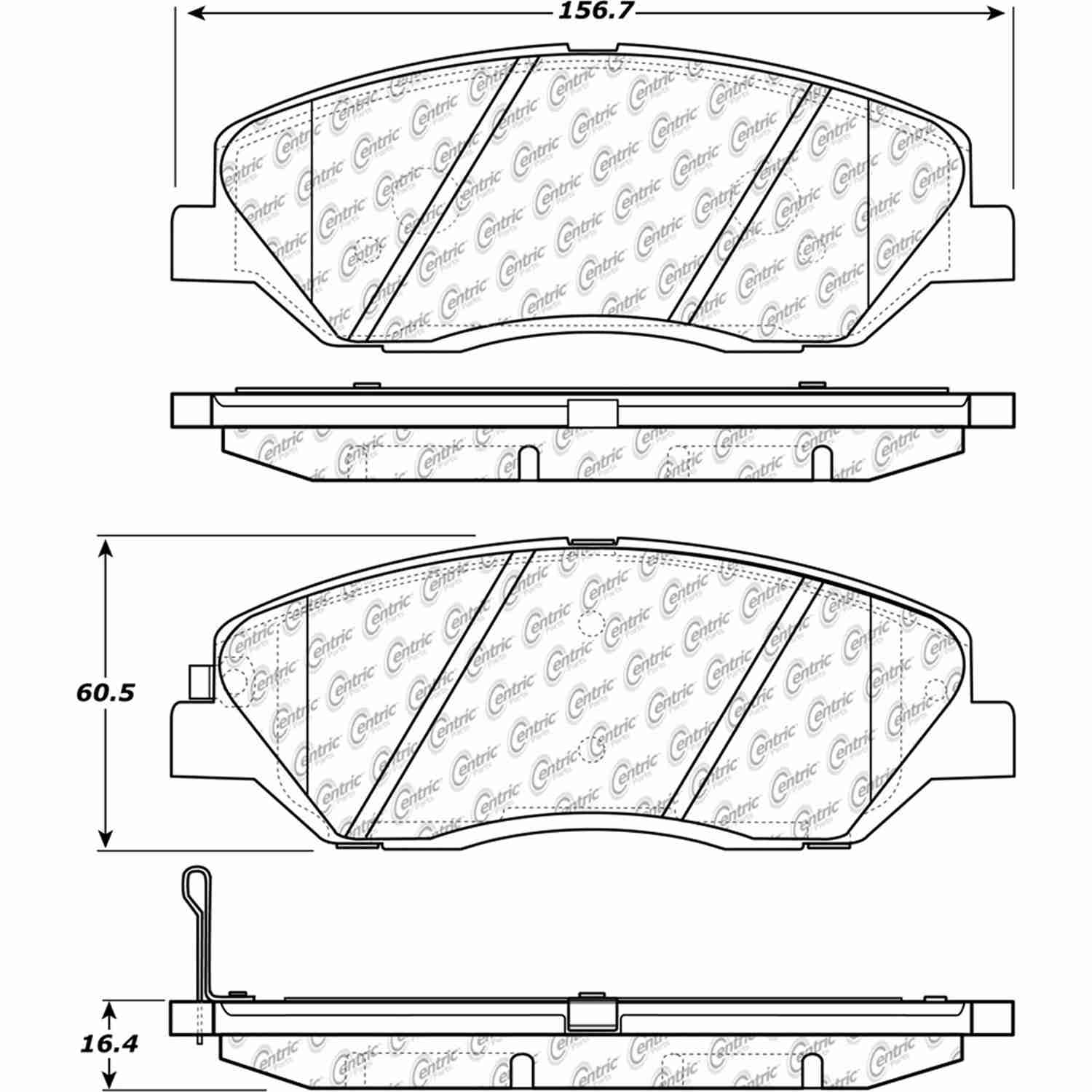 Other View of Front Disc Brake Pad Set CENTRIC 105.12020