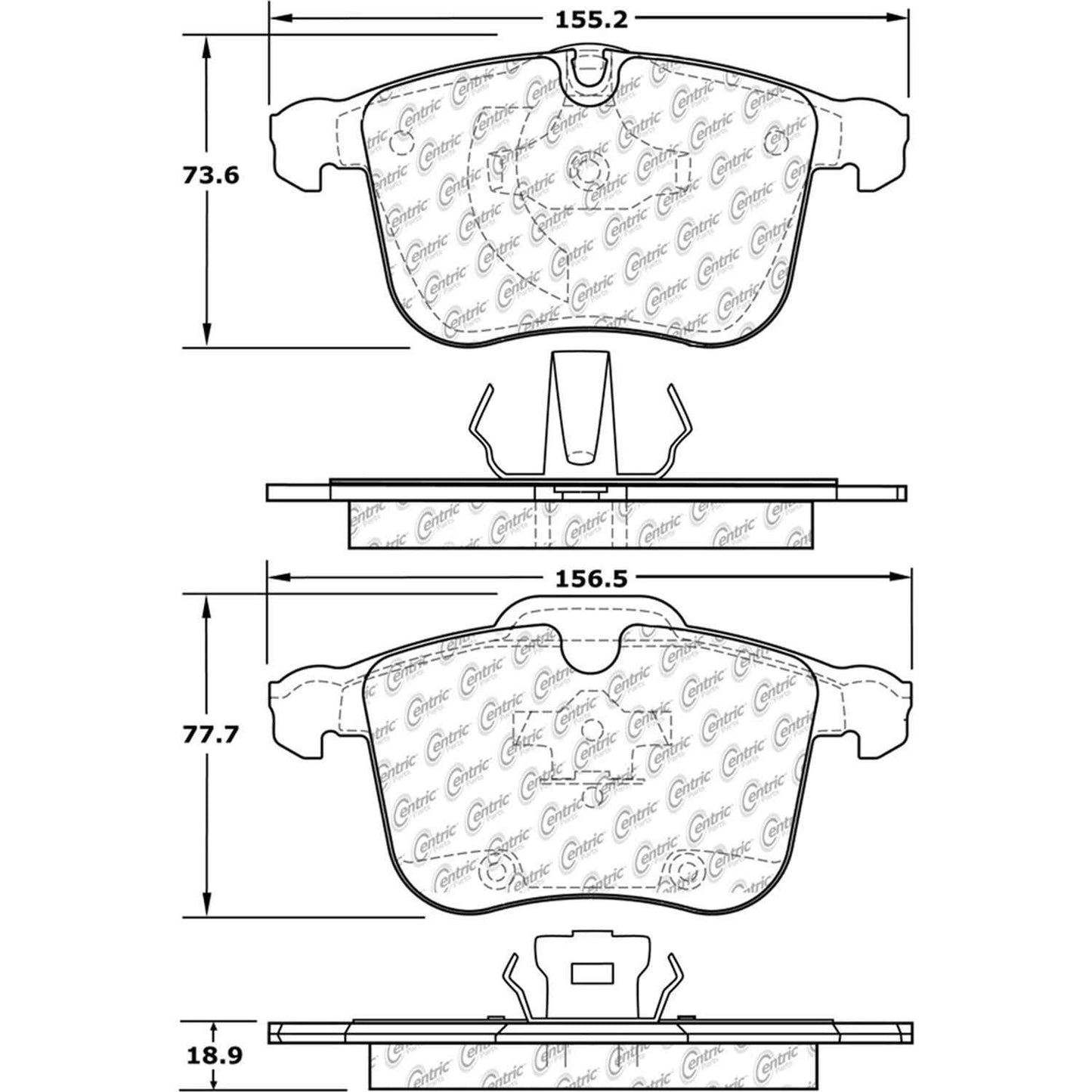 Other View of Front Disc Brake Pad Set CENTRIC 105.12570