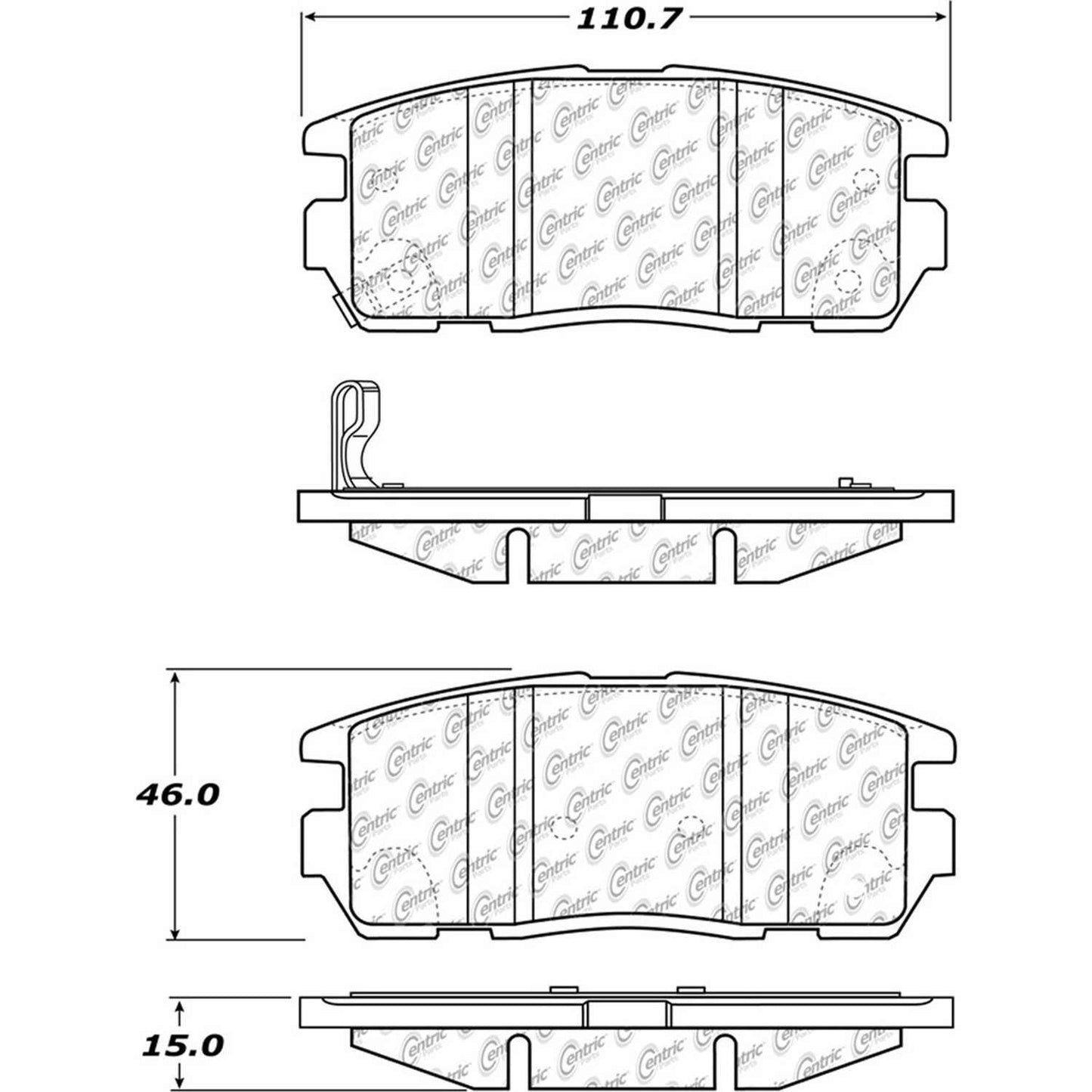 Other View of Rear Disc Brake Pad Set CENTRIC 105.12750