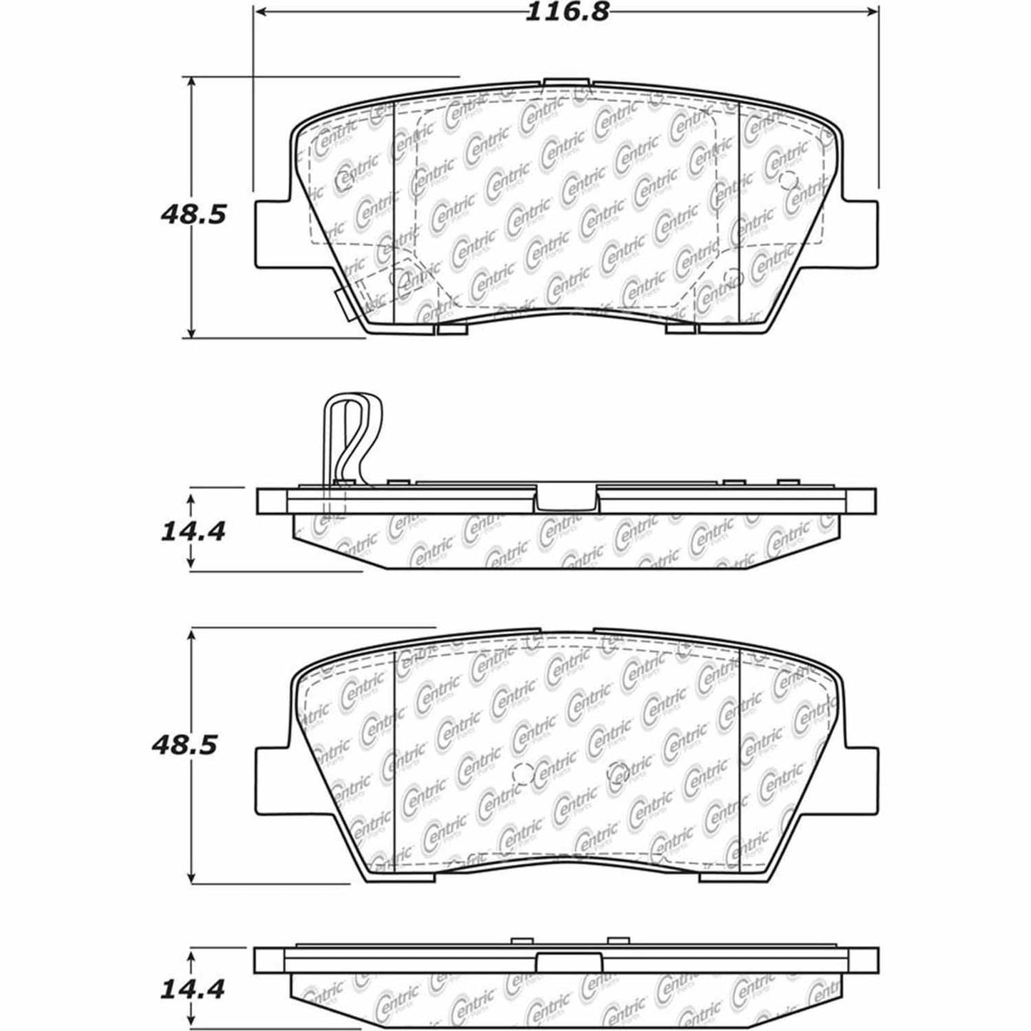 Other View of Rear Disc Brake Pad Set CENTRIC 105.12840