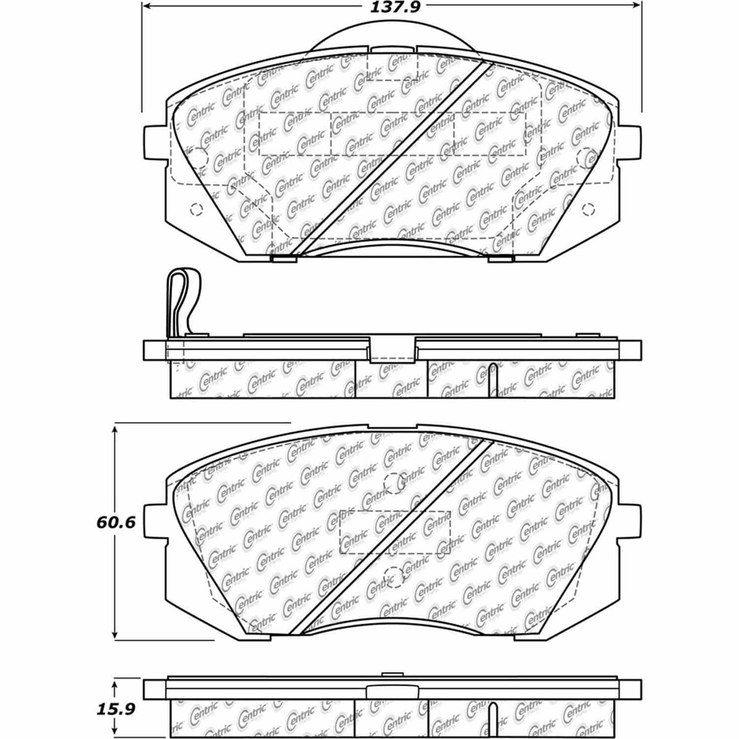 Other View of Front Disc Brake Pad Set CENTRIC 105.12950