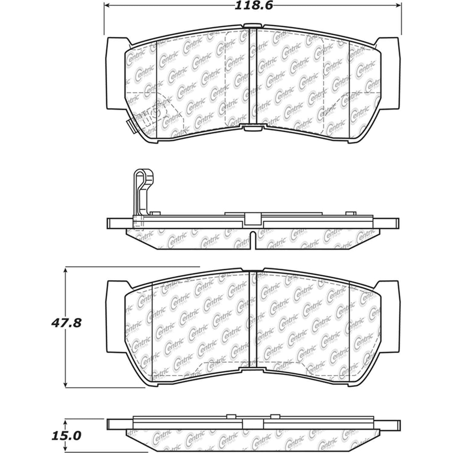 Other View of Rear Disc Brake Pad Set CENTRIC 105.12970