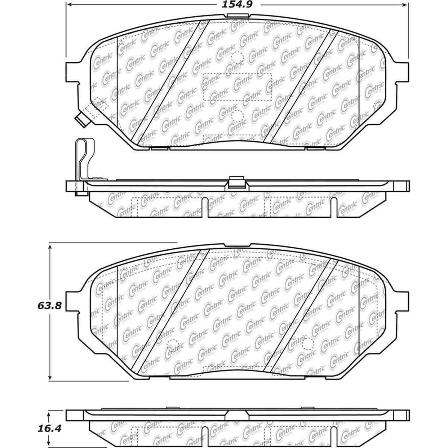 Other View of Front Disc Brake Pad Set CENTRIC 105.13010