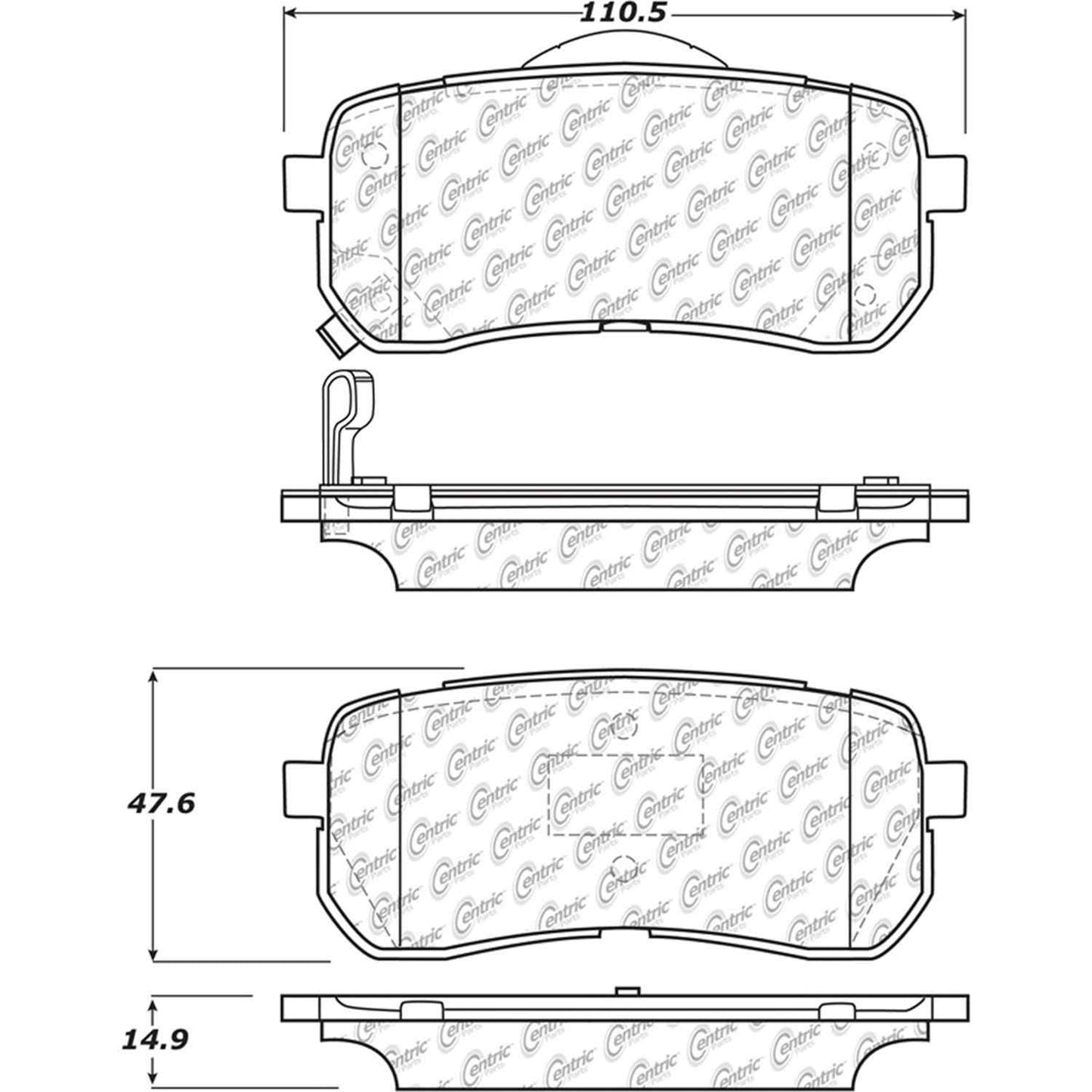 Other View of Rear Disc Brake Pad Set CENTRIC 105.13020