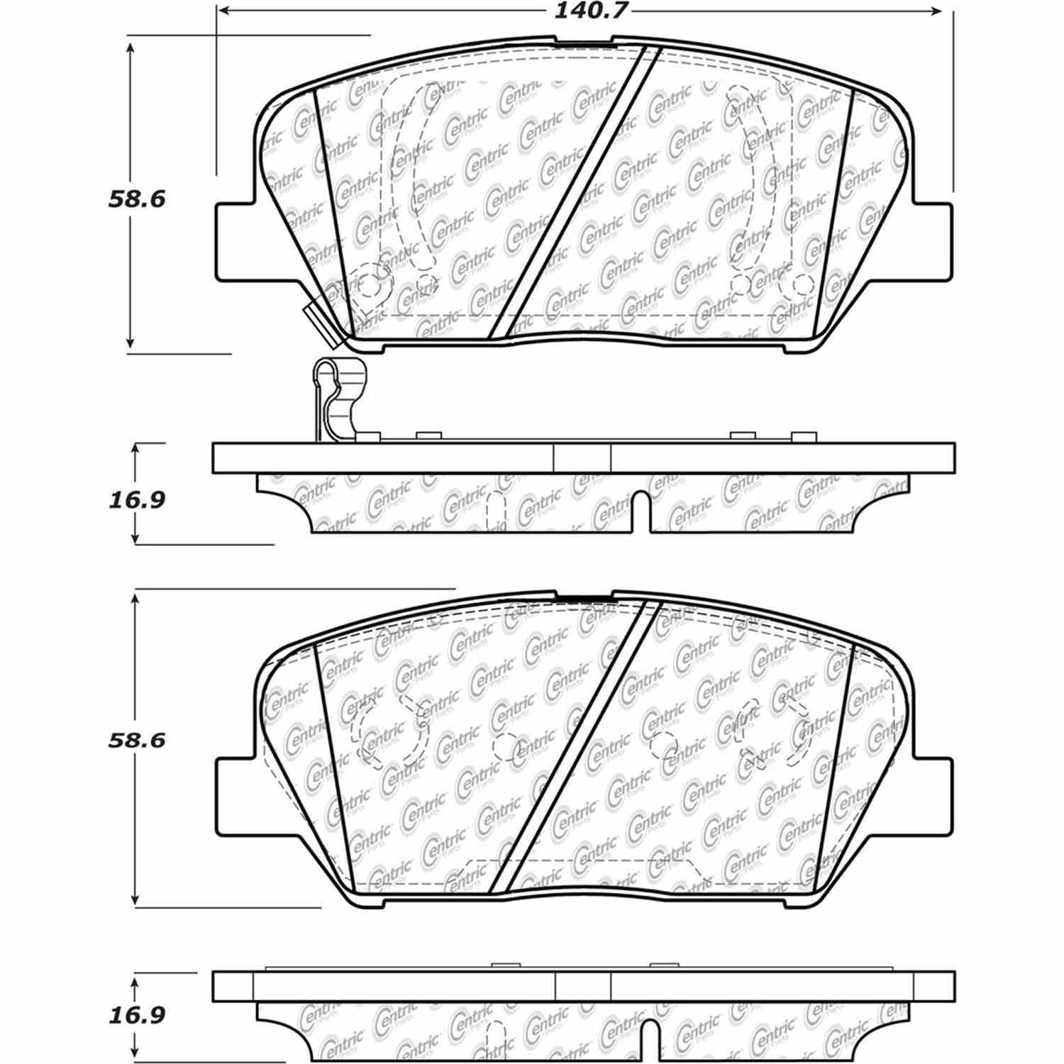 Other View of Front Disc Brake Pad Set CENTRIC 105.14130