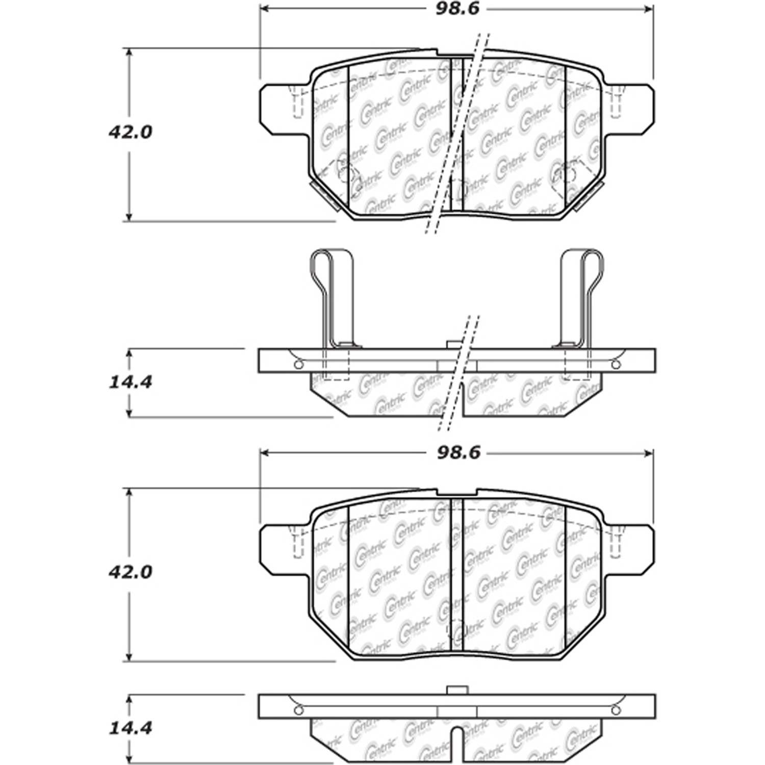 Other View of Rear Disc Brake Pad Set CENTRIC 105.14230