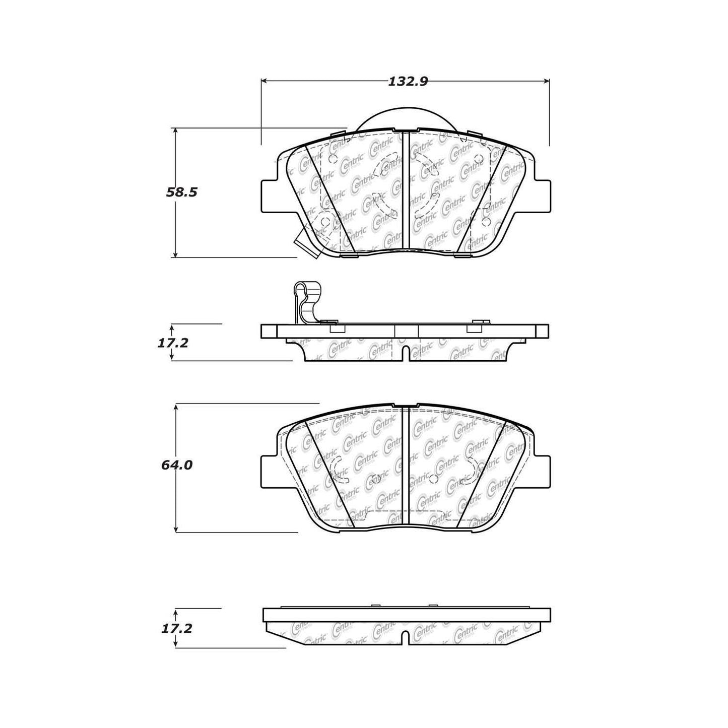 Other View of Front Disc Brake Pad Set CENTRIC 105.14440