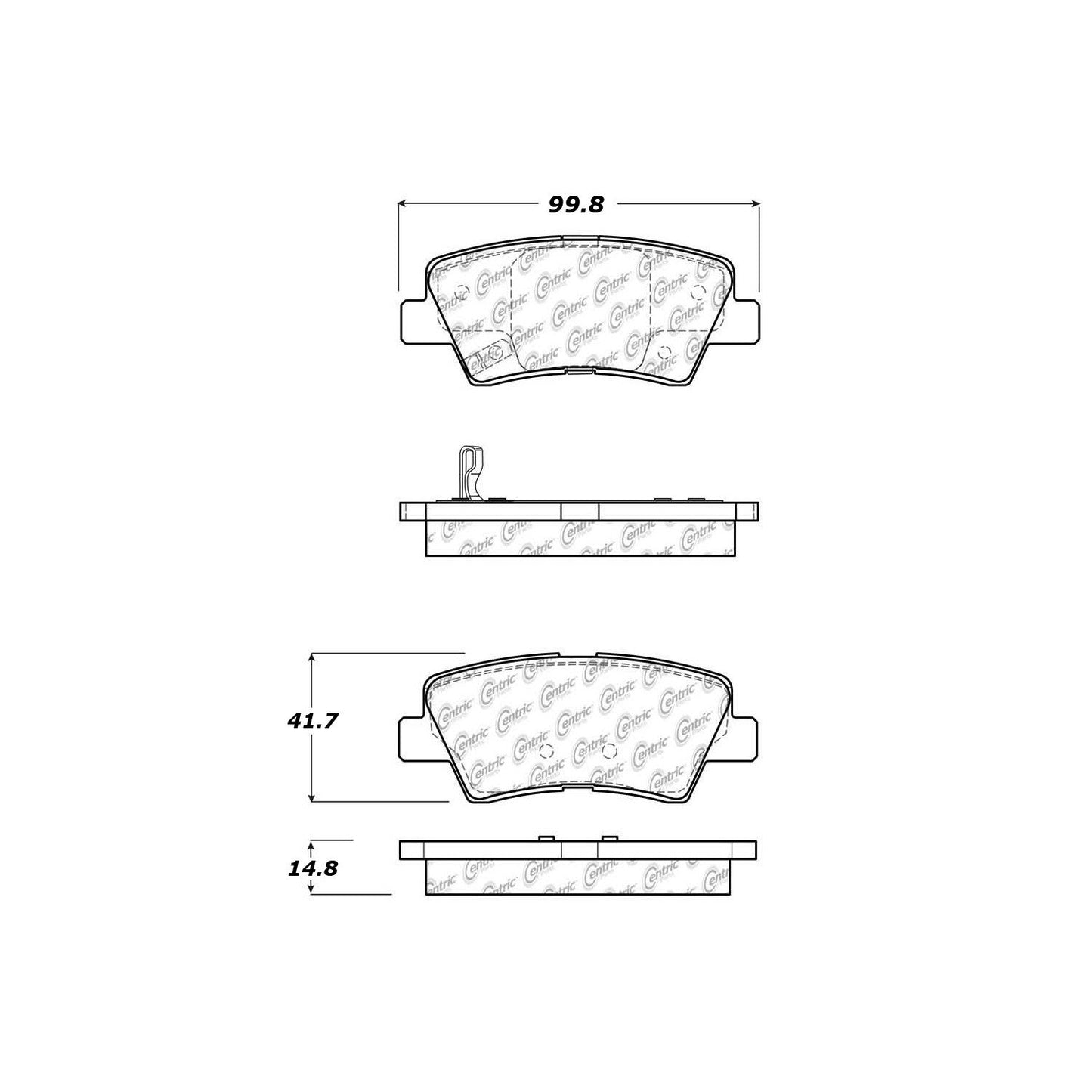 Other View of Rear Disc Brake Pad Set CENTRIC 105.14450