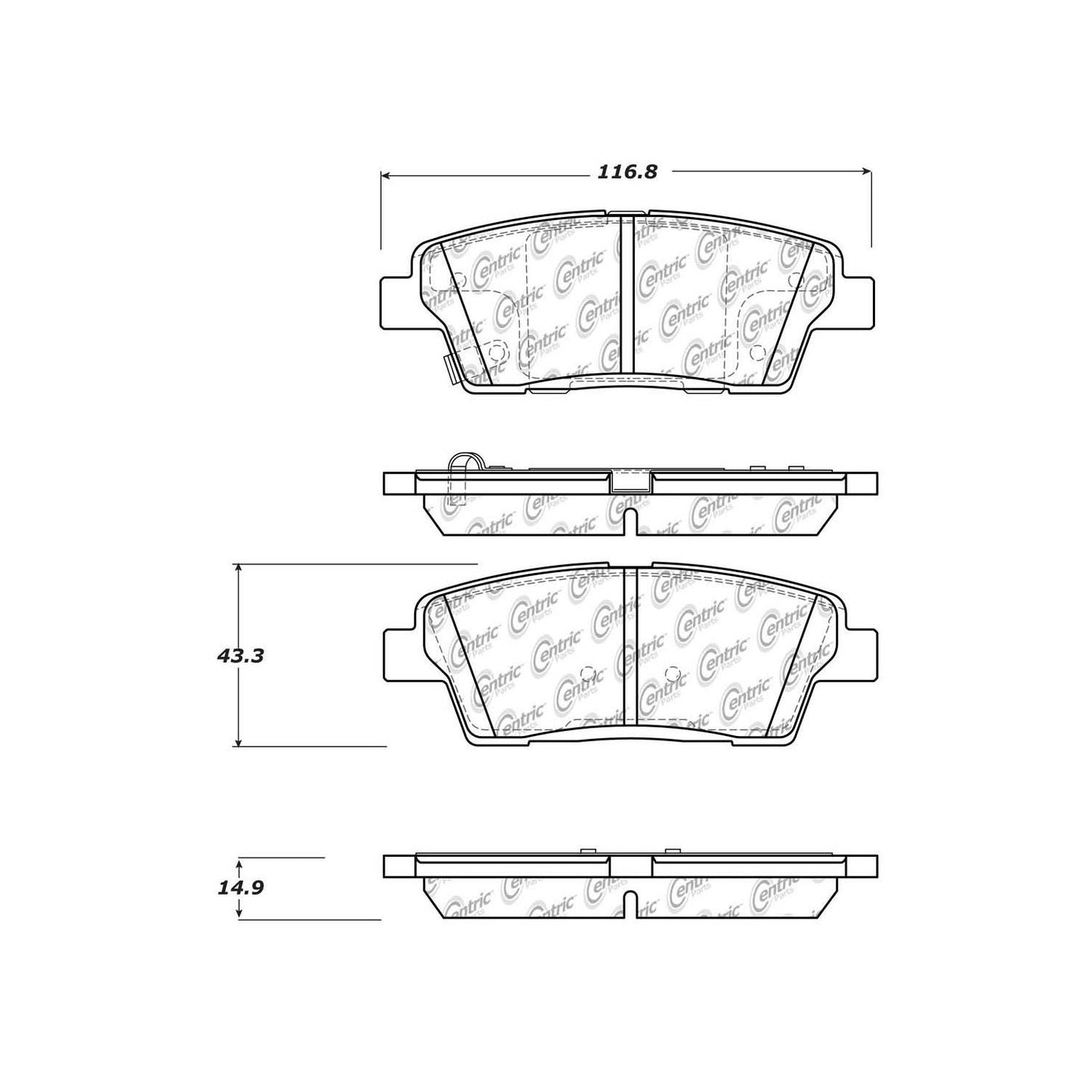 Other View of Rear Disc Brake Pad Set CENTRIC 105.15510