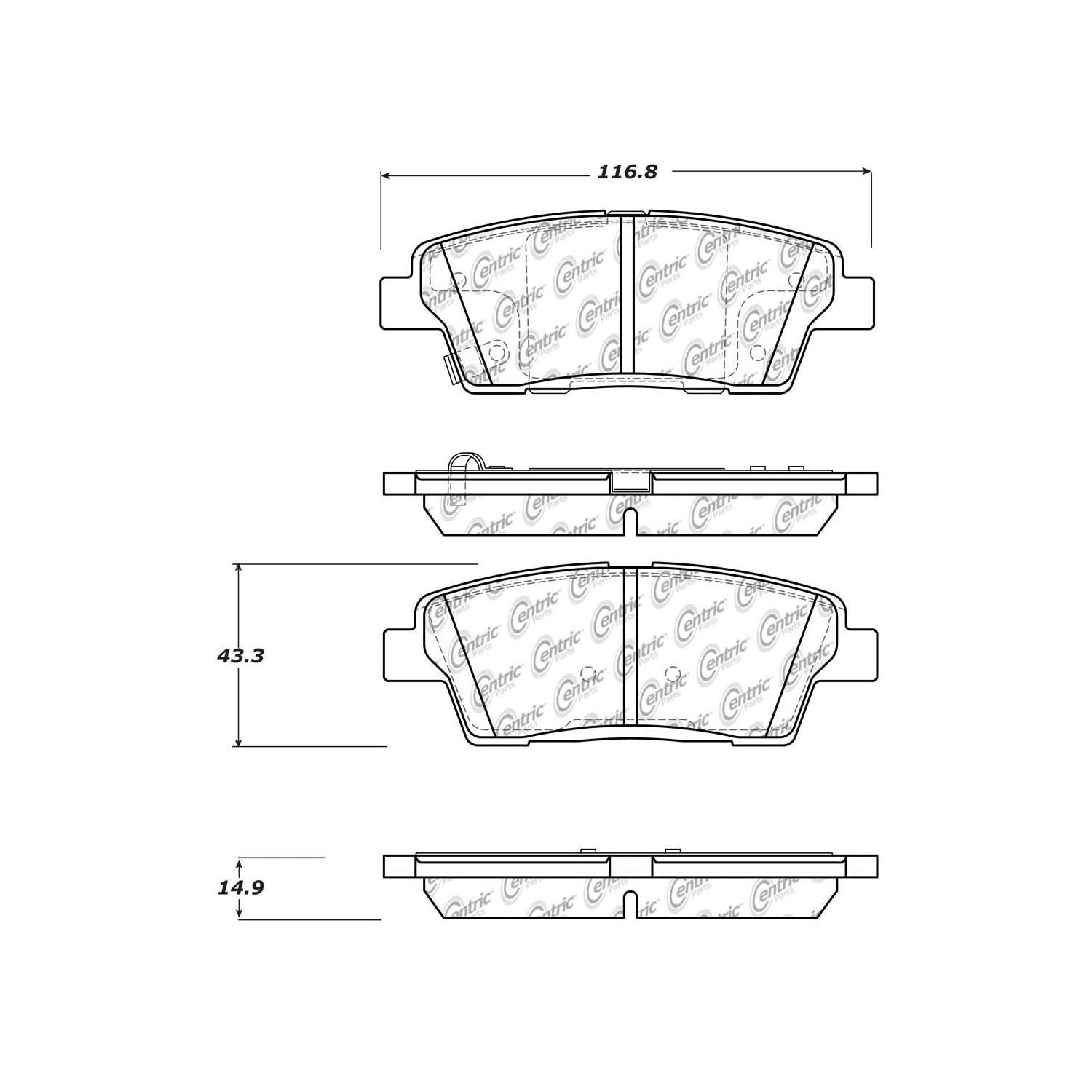 Other View of Rear Disc Brake Pad Set CENTRIC 105.15510