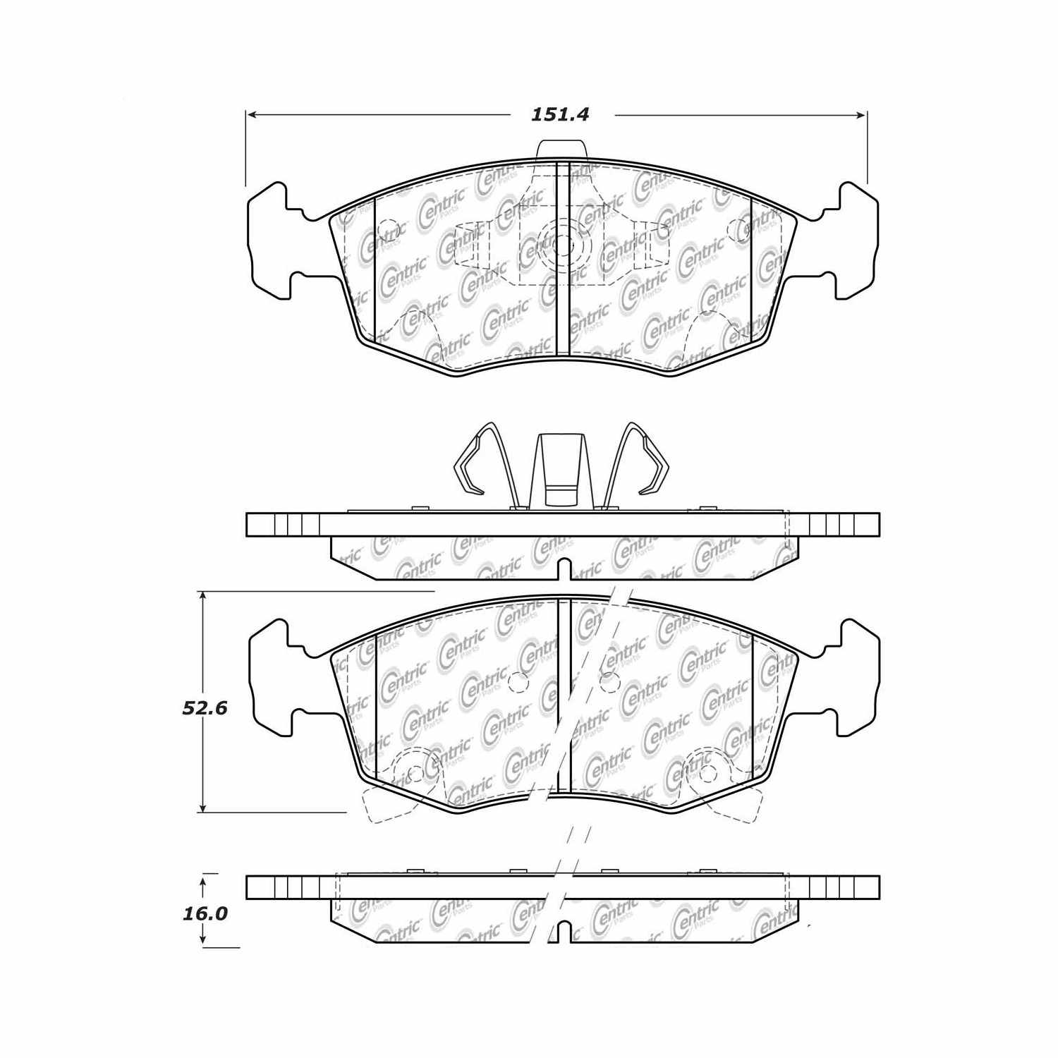 Other View of Front Disc Brake Pad Set CENTRIC 105.15680