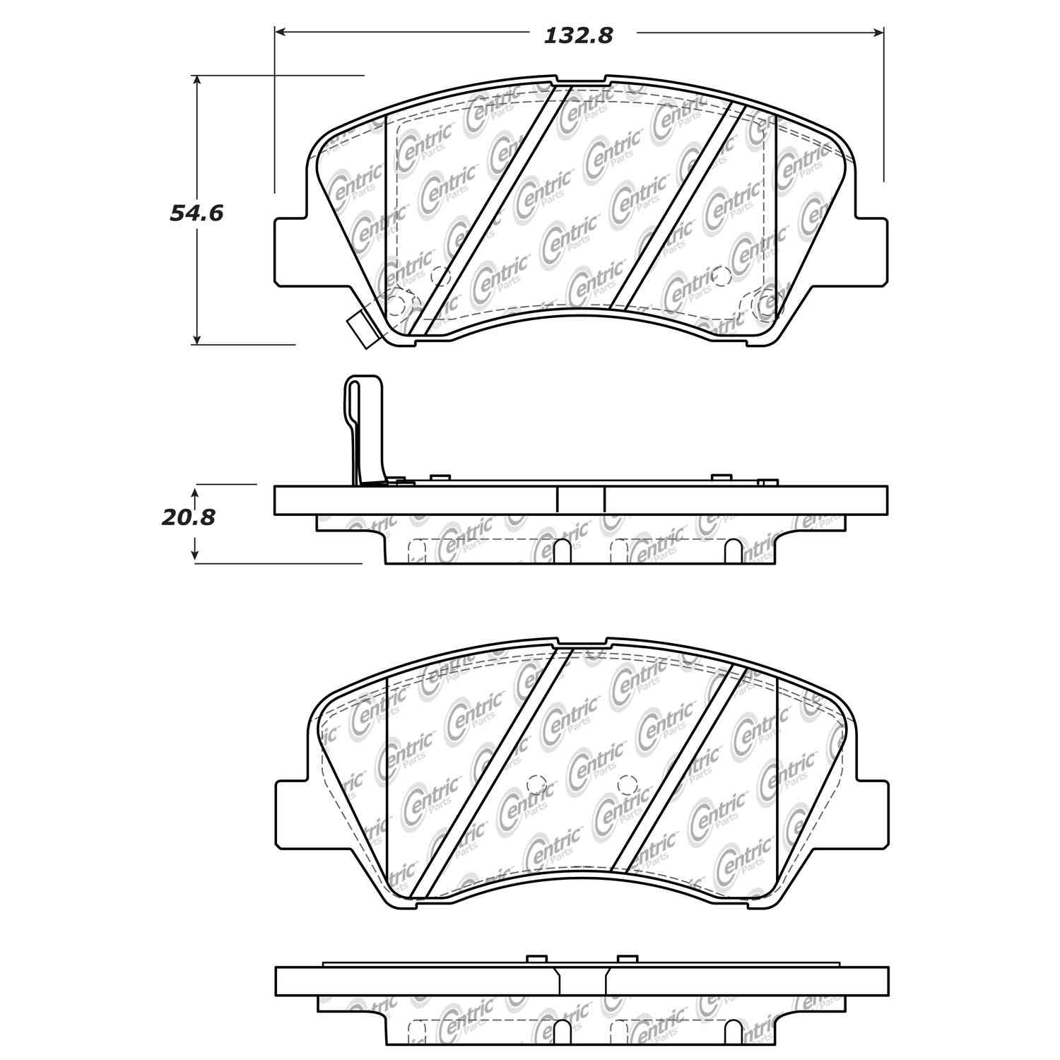 Other View of Front Disc Brake Pad Set CENTRIC 105.15930