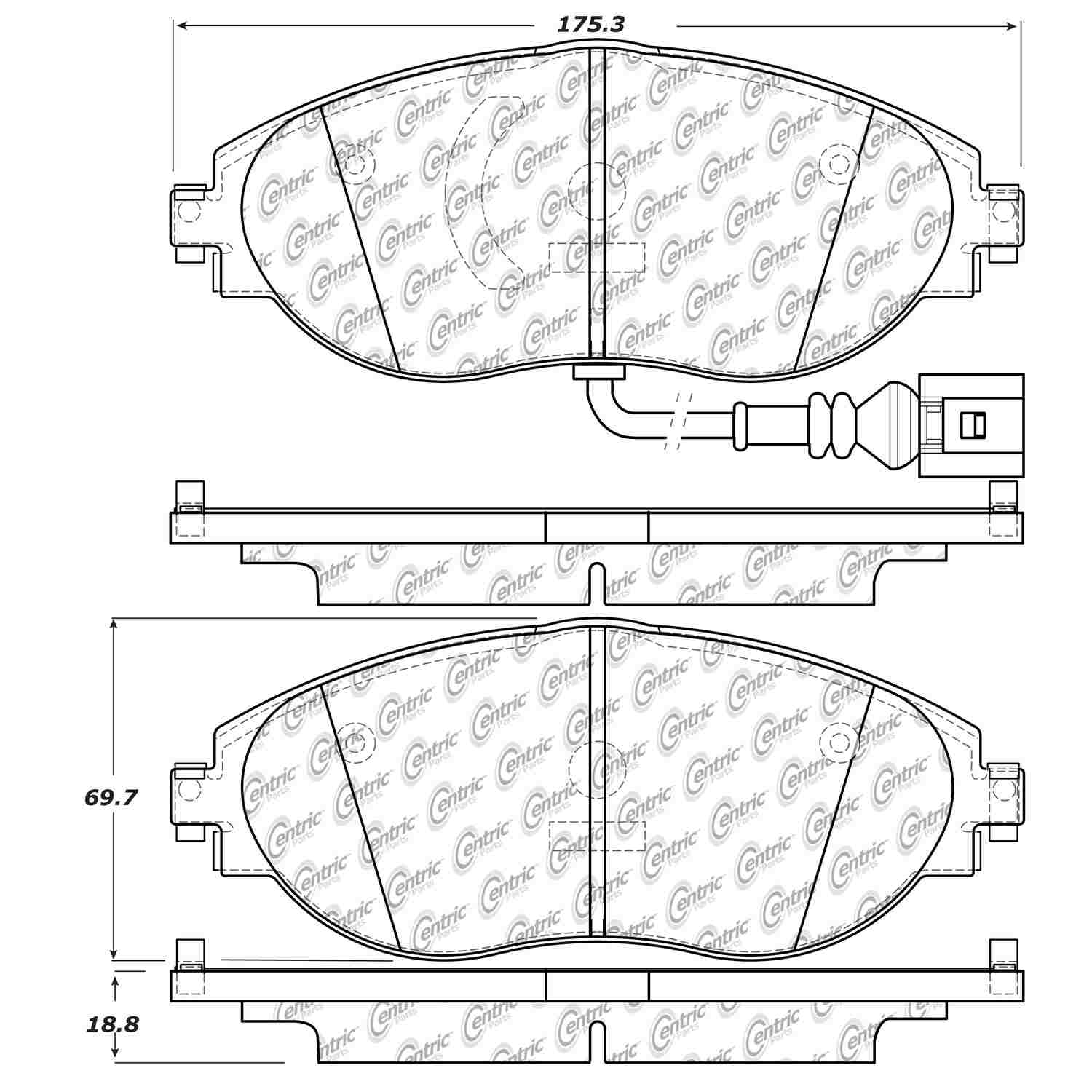 Other View of Front Disc Brake Pad Set CENTRIC 105.16330