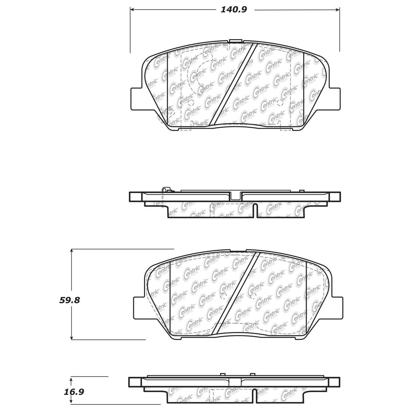 Other View of Front Disc Brake Pad Set CENTRIC 105.16750