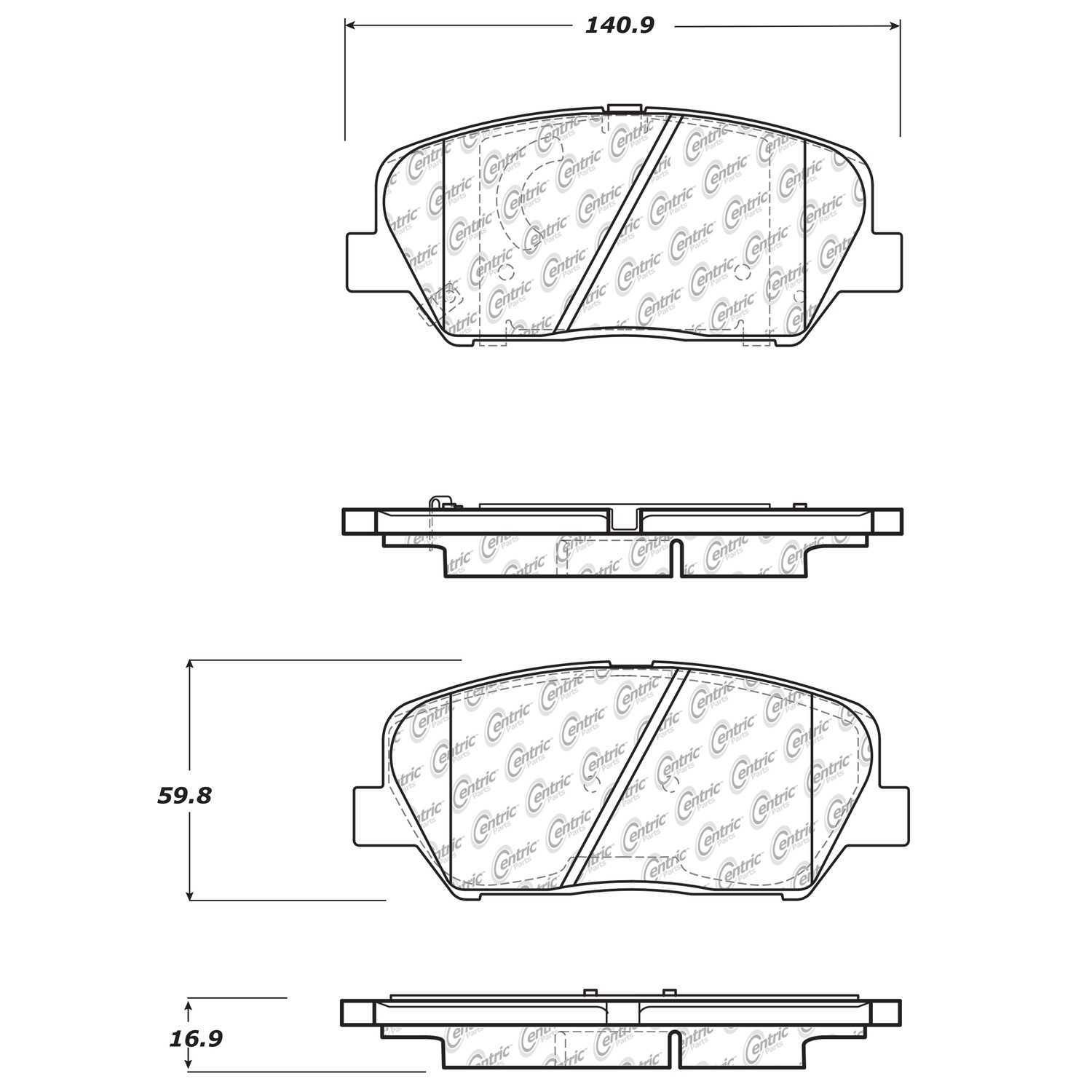 Other View of Front Disc Brake Pad Set CENTRIC 105.16750