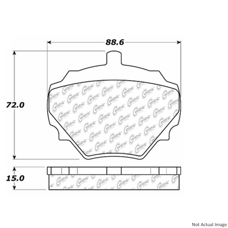 Front View of Rear Disc Brake Pad Set CENTRIC 106.05181