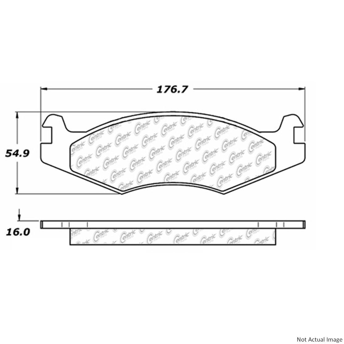 Front View of Rear Disc Brake Pad Set CENTRIC 106.06510