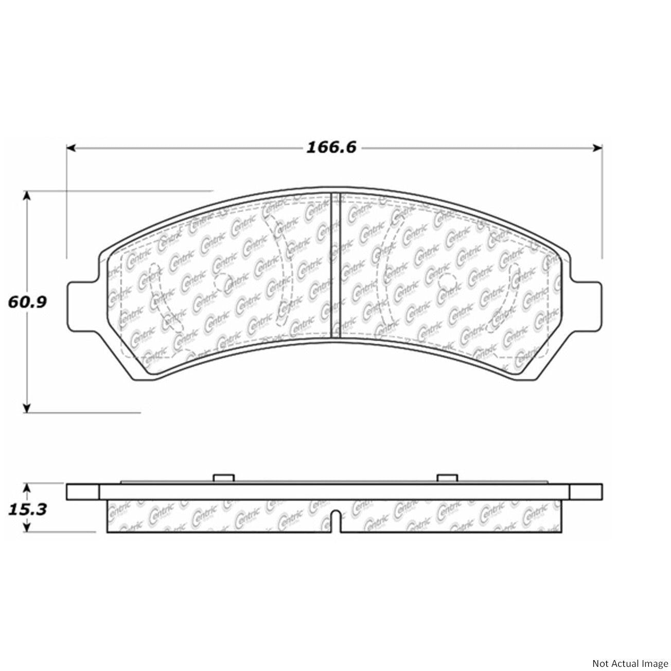 Front View of Front Disc Brake Pad Set CENTRIC 106.07260