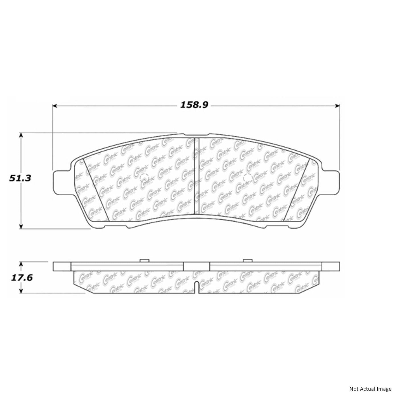 Front View of Rear Disc Brake Pad Set CENTRIC 106.07570