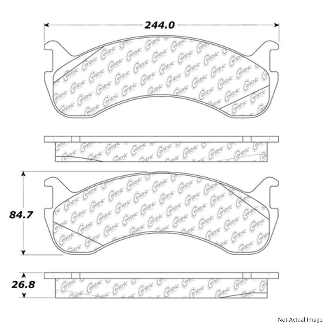 Front View of Rear Disc Brake Pad Set CENTRIC 106.07861