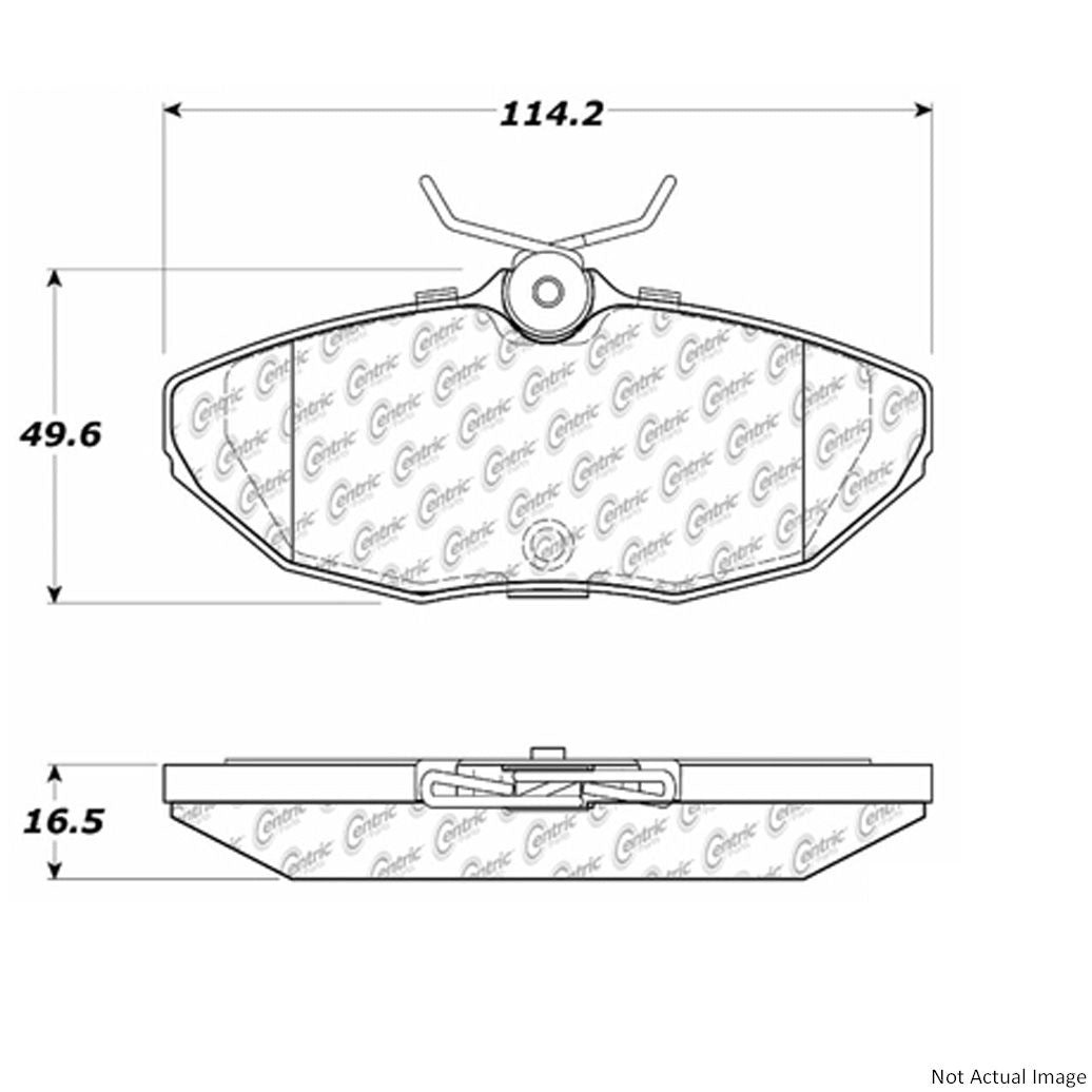 Front View of Rear Disc Brake Pad Set CENTRIC 106.08060