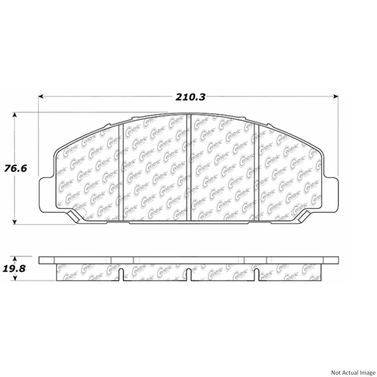 Front View of Front Disc Brake Pad Set CENTRIC 106.08270