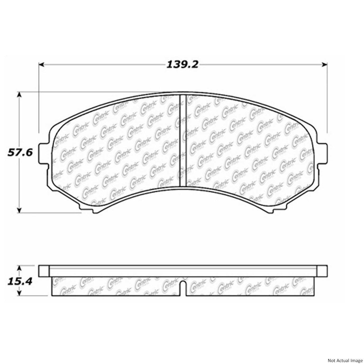 Front View of Front Disc Brake Pad Set CENTRIC 106.08670