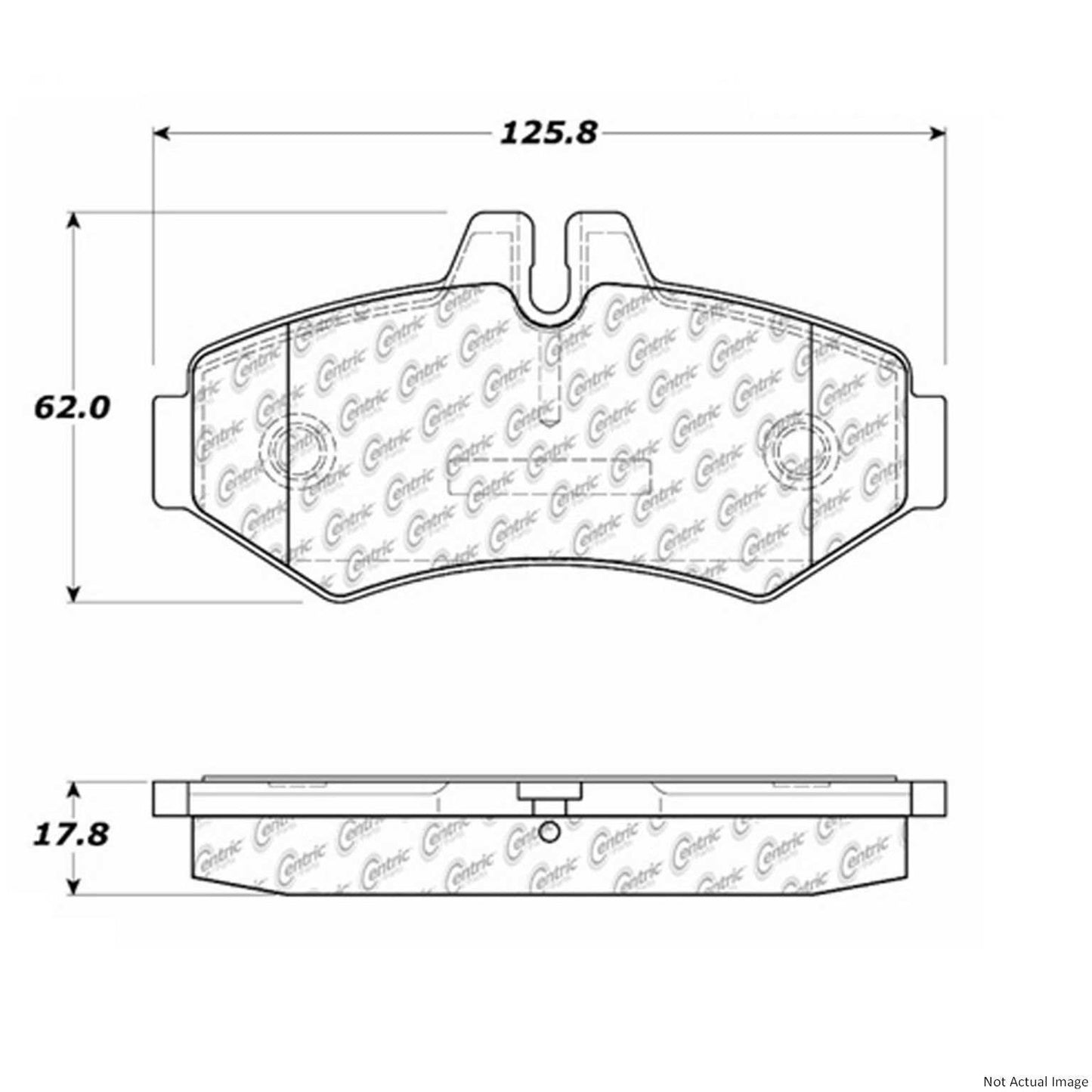 Front View of Rear Disc Brake Pad Set CENTRIC 106.09280