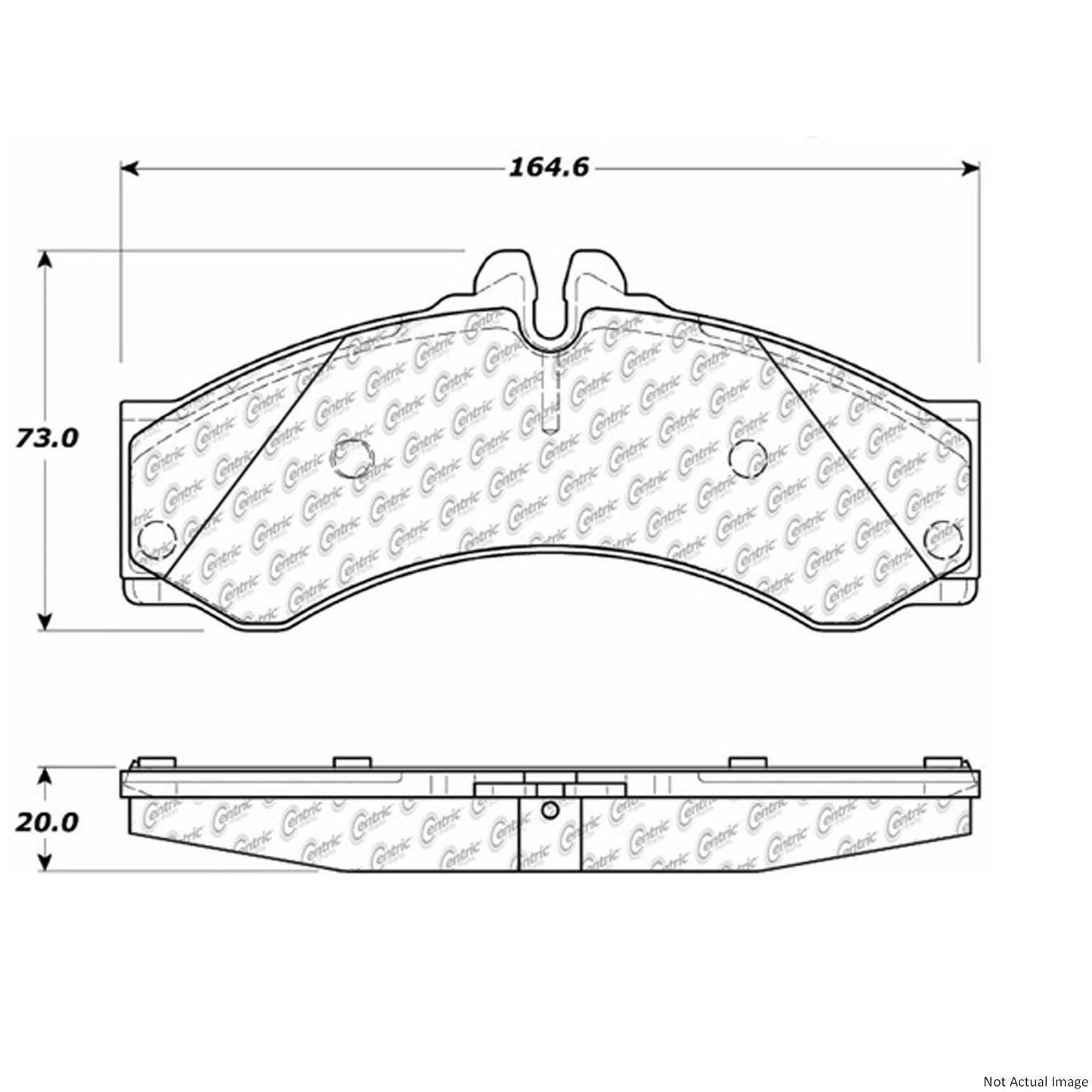 Front View of Front Disc Brake Pad Set CENTRIC 106.09490