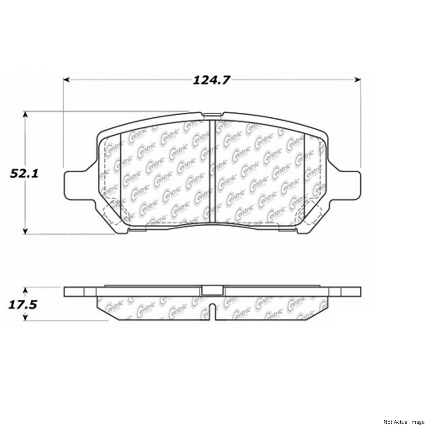 Front View of Front Disc Brake Pad Set CENTRIC 106.09560