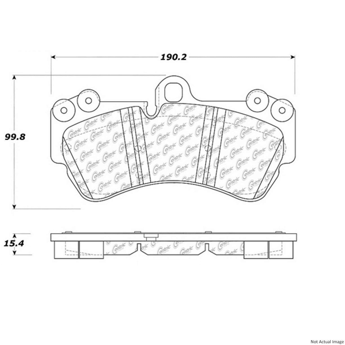 Front View of Front Disc Brake Pad Set CENTRIC 106.10070