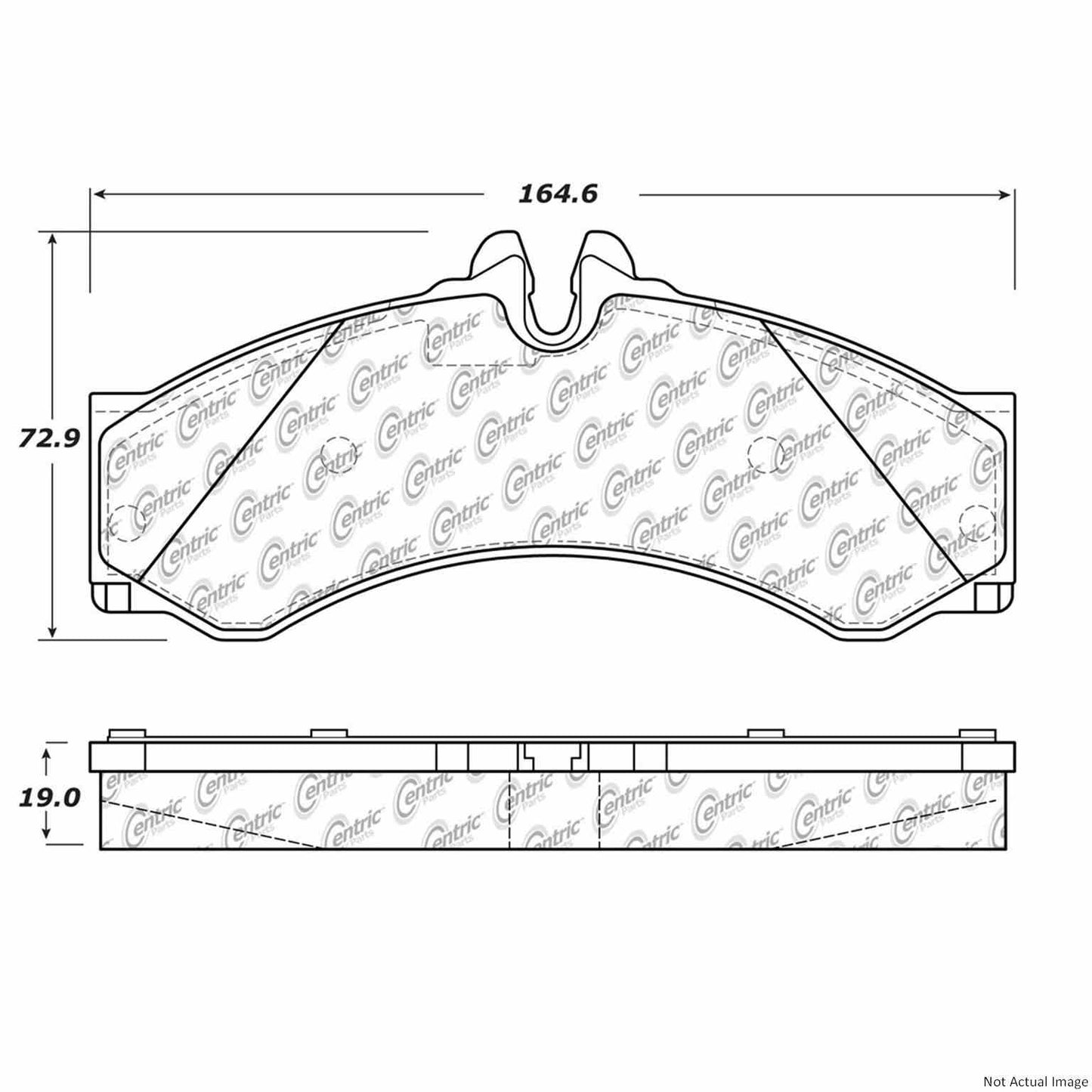 Front View of Front Disc Brake Pad Set CENTRIC 106.11360