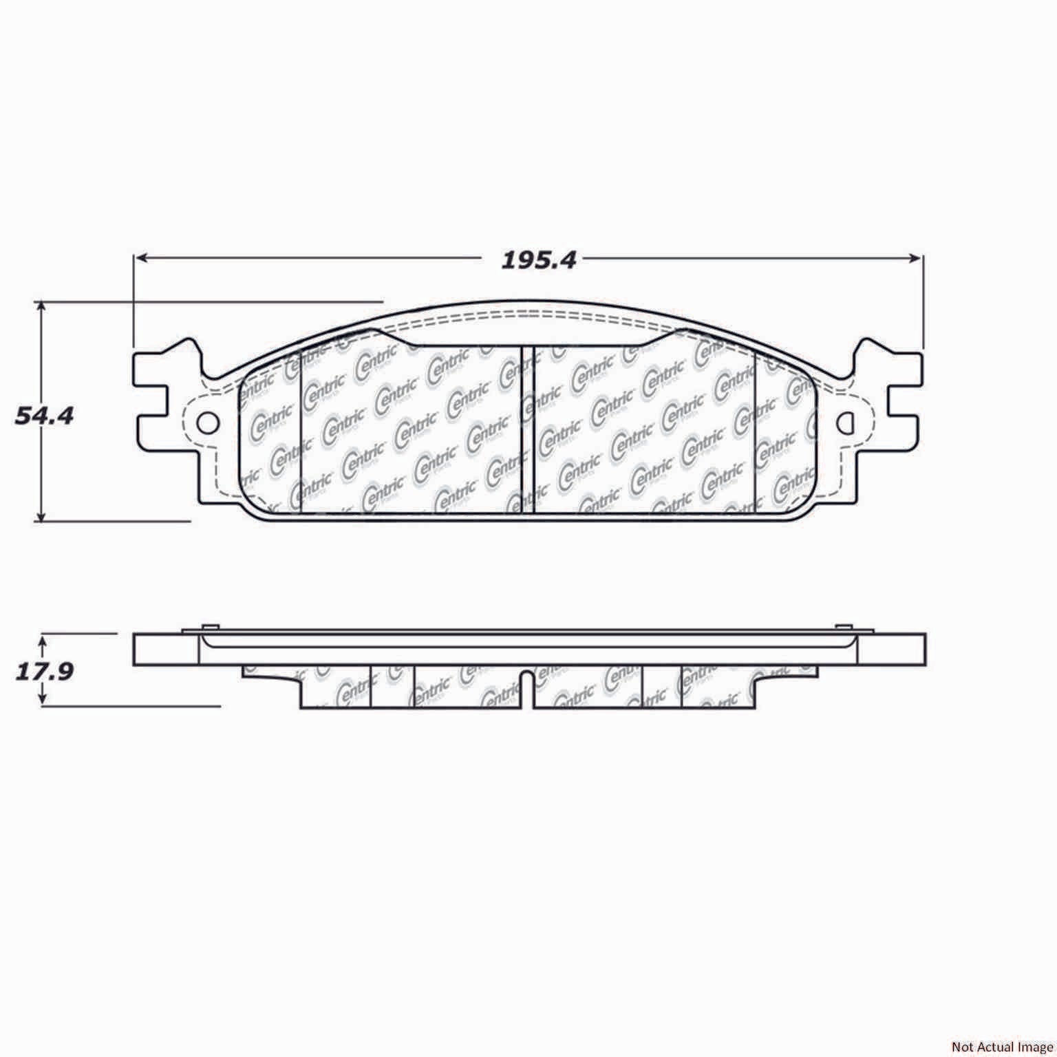 Front View of Front Disc Brake Pad Set CENTRIC 106.13760