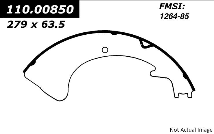 Front View of Rear Drum Brake Shoe CENTRIC 111.00850