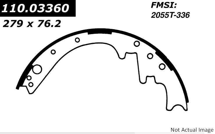 Front View of Rear Drum Brake Shoe CENTRIC 111.03360