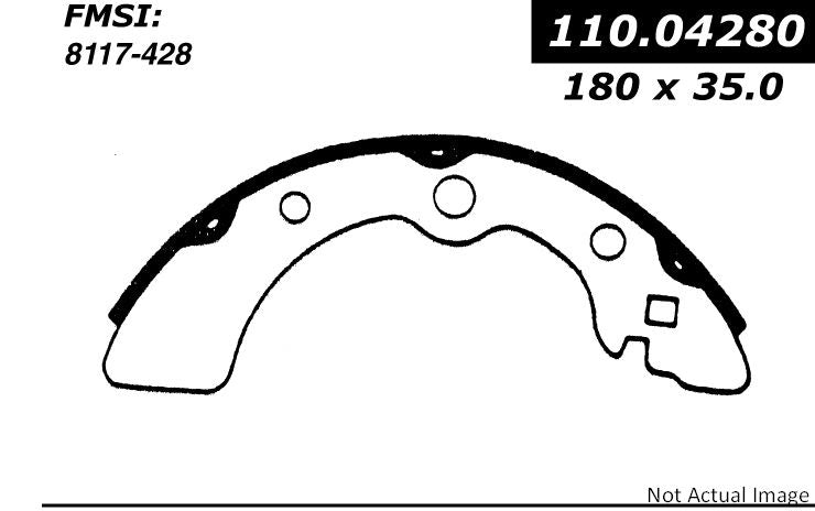 Front View of Rear Drum Brake Shoe CENTRIC 111.04280