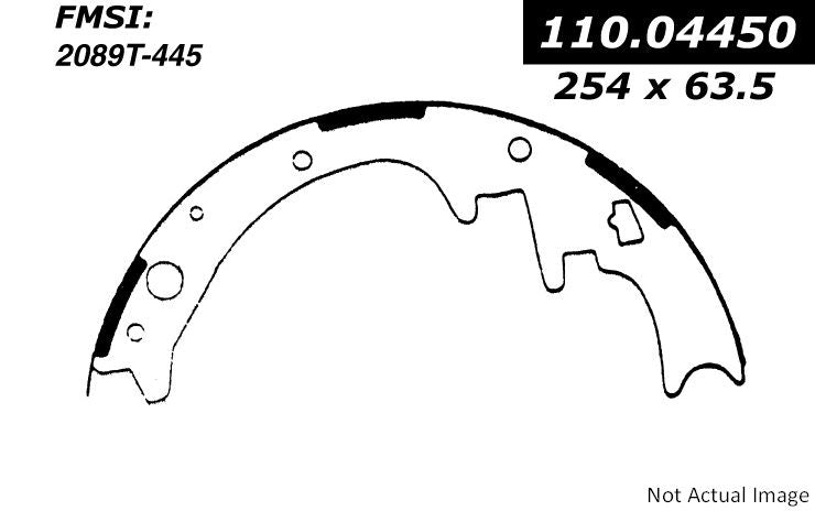 Front View of Rear Drum Brake Shoe CENTRIC 111.04450