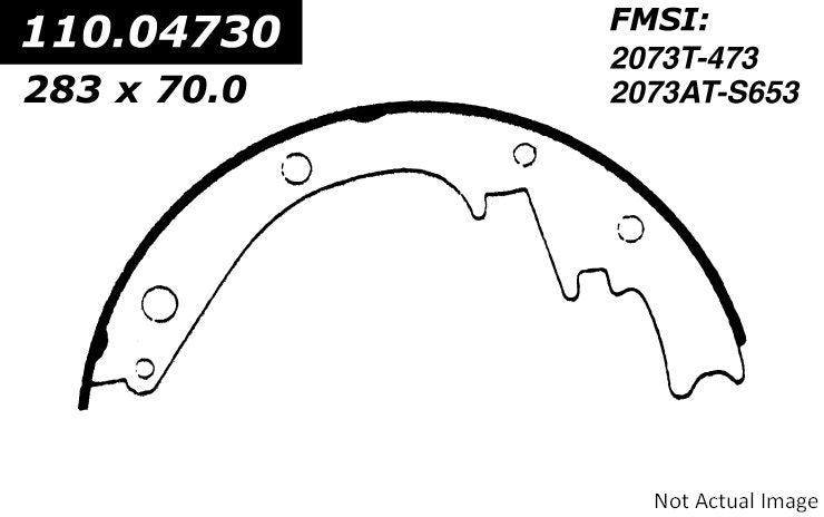 Front View of Rear Drum Brake Shoe CENTRIC 111.04730